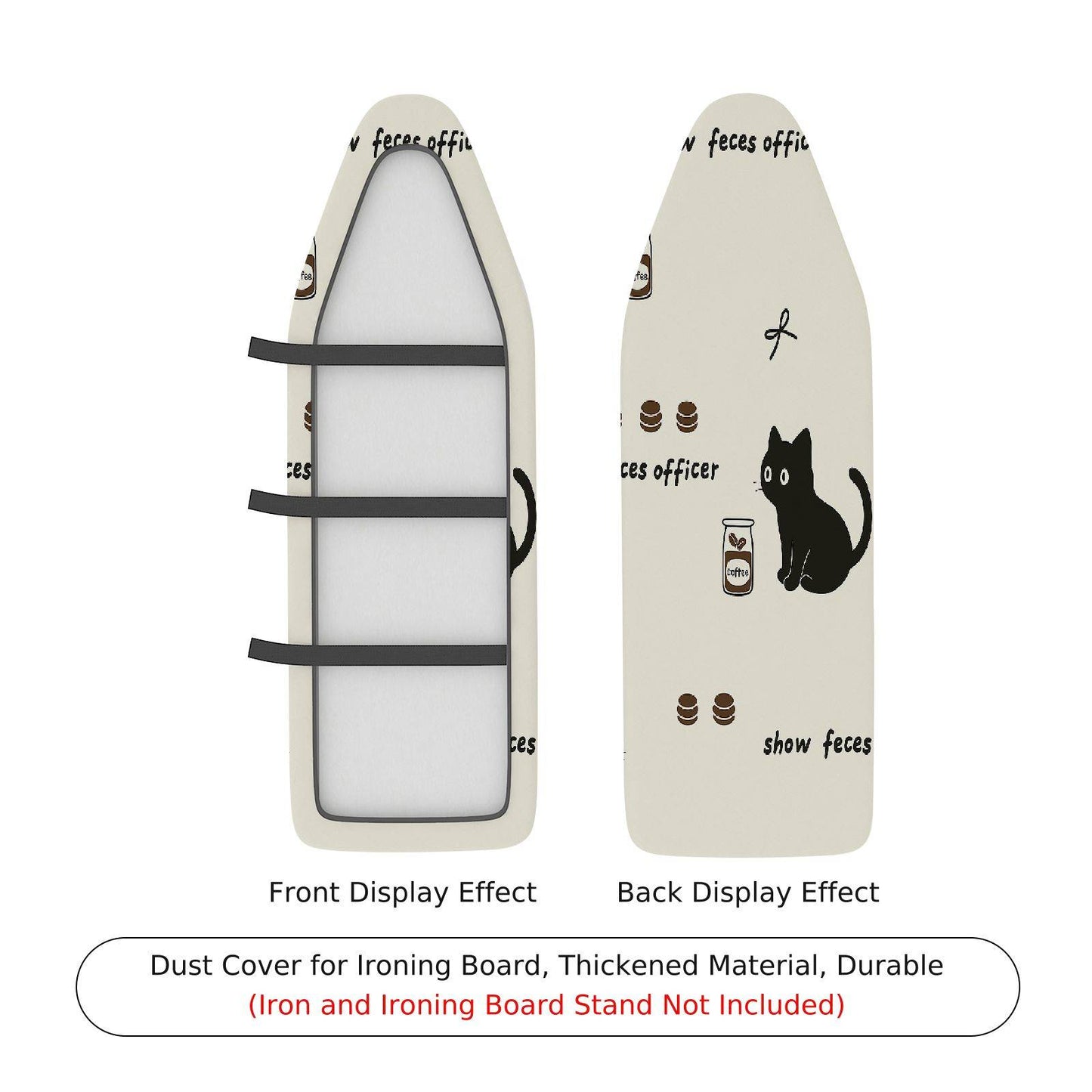 1-Piece Cat Print Fun Playful Ironing Board Cover, Universal Size, Without Board