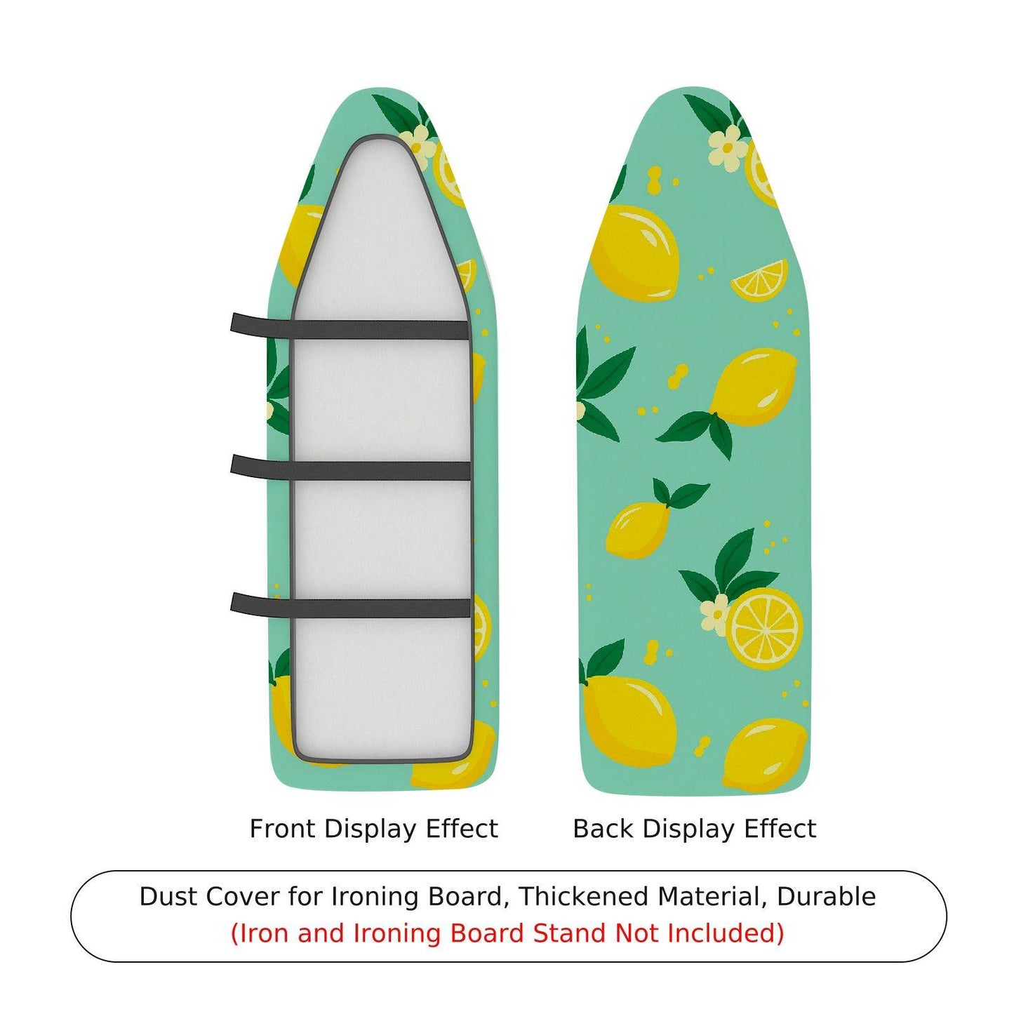 1-Piece Lemon Fruit Floral Ironing Board Cover, Universal Size, Without Board