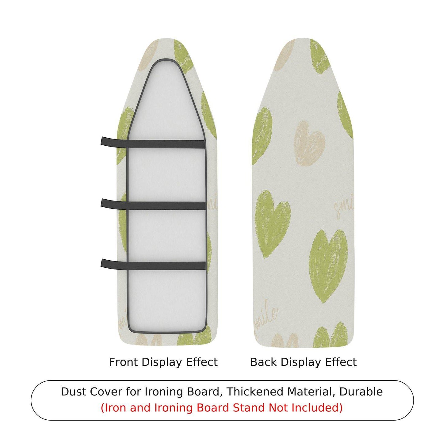 1-Piece Leaf Pattern Green Beige Ironing Board Cover, Universal Size, Without Board