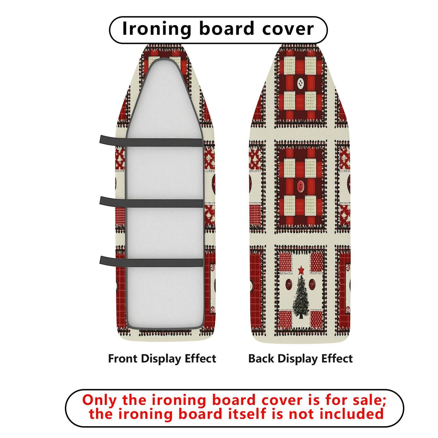 1-Piece Christmas Tree Button Heart Ironing Board Cover, Universal Size, Without Board