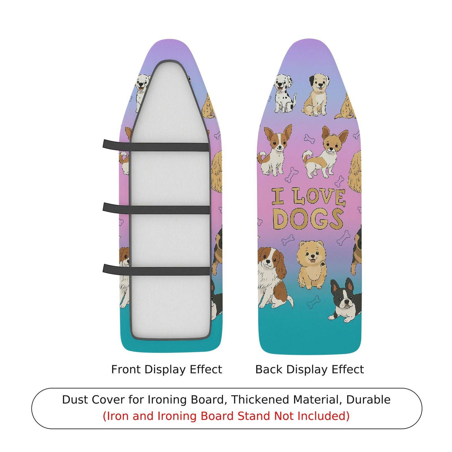 1-Piece Dog Love Cute Pet Ironing Board Cover, Universal Size, Without Board