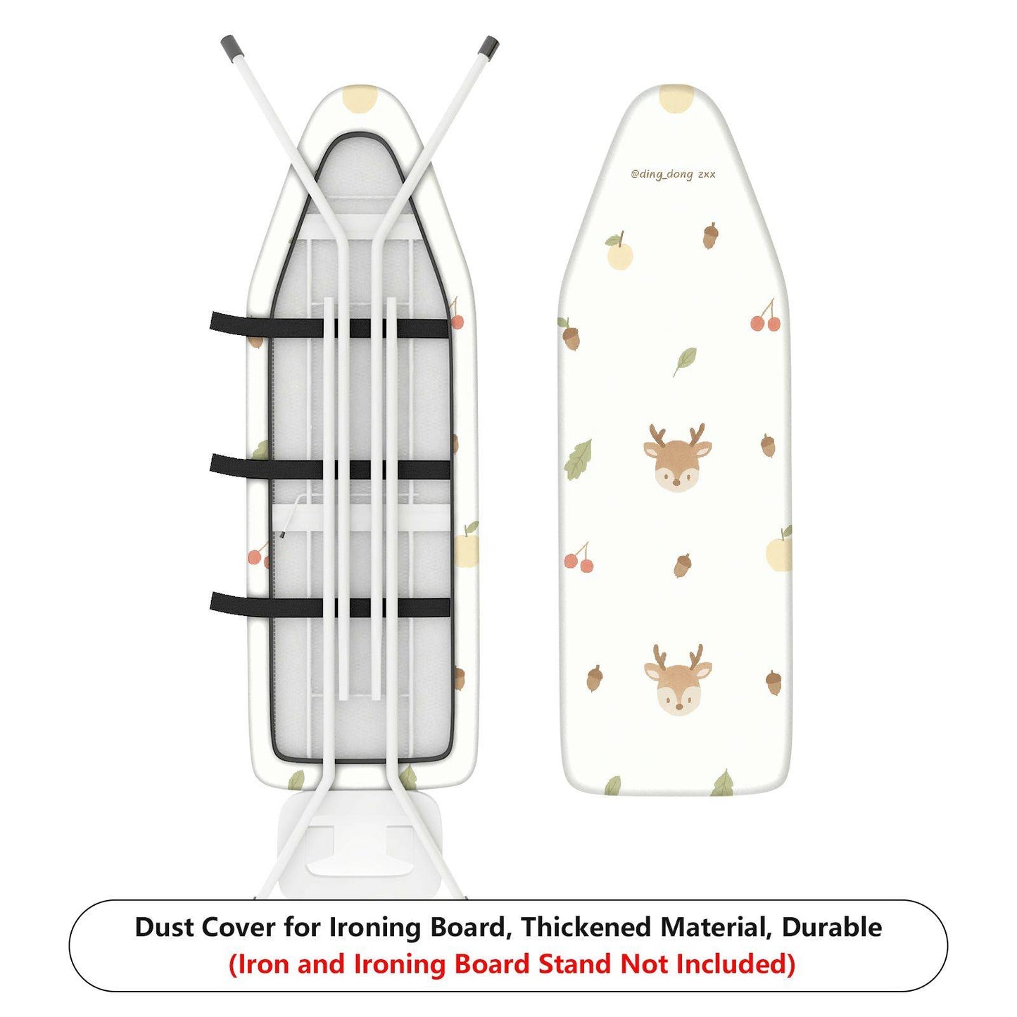 1-Piece Deer Fruit Nature Ironing Board Cover, Universal Size, Without Board