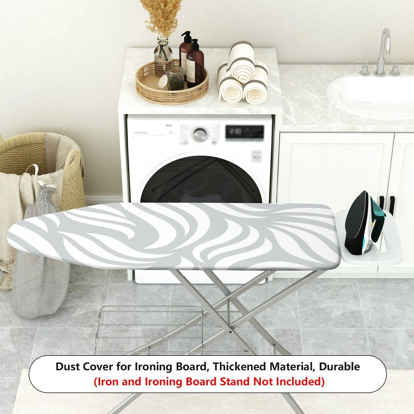 1-Piece Abstract Grey Pattern Modern Style Ironing Board Cover, Universal Size, Without Board