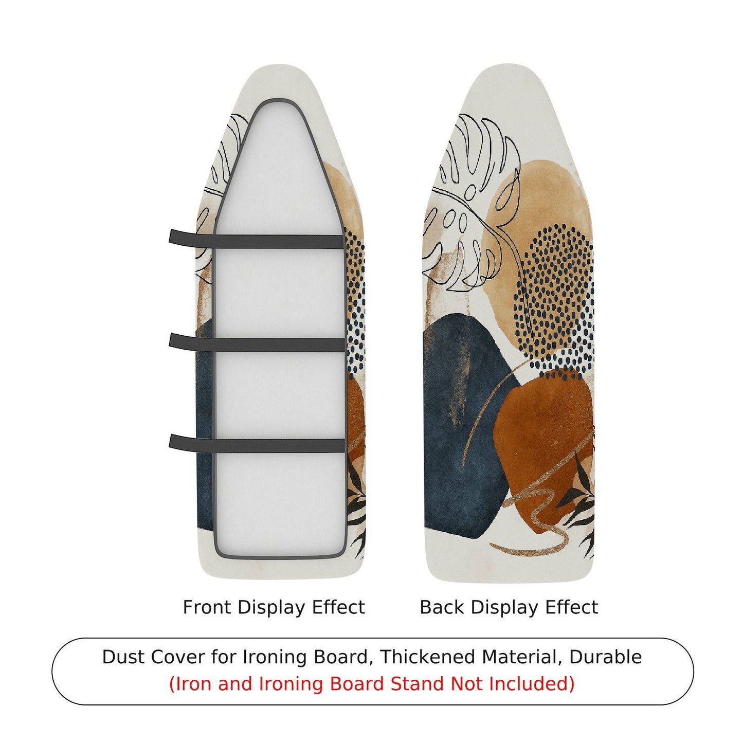 1-Piece Abstract Art Leaf Pattern Geometric Ironing Board Cover, Universal Size, Without Board