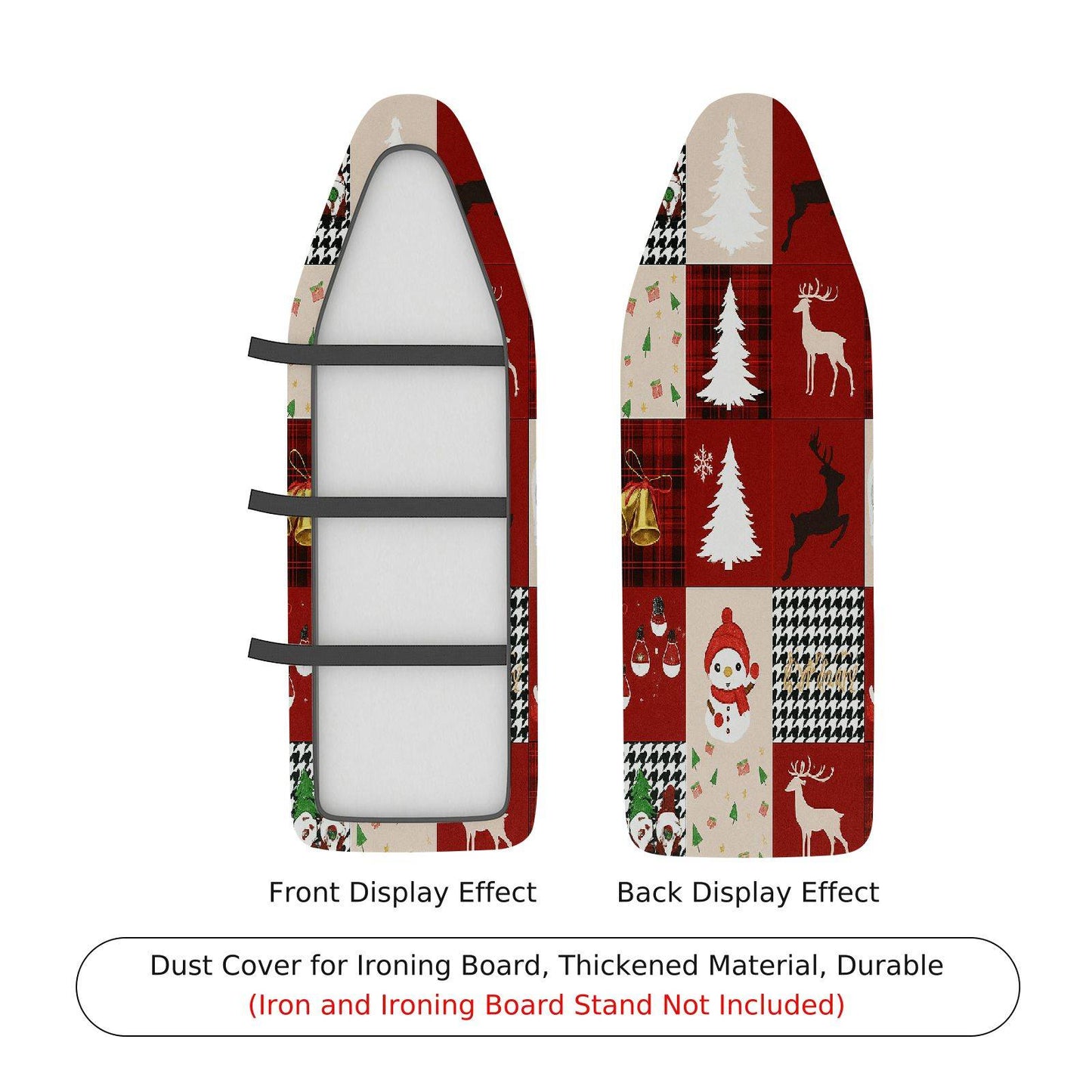 1-Piece Christmas Reindeer Snowman Ironing Board Cover, Universal Size, Without Board