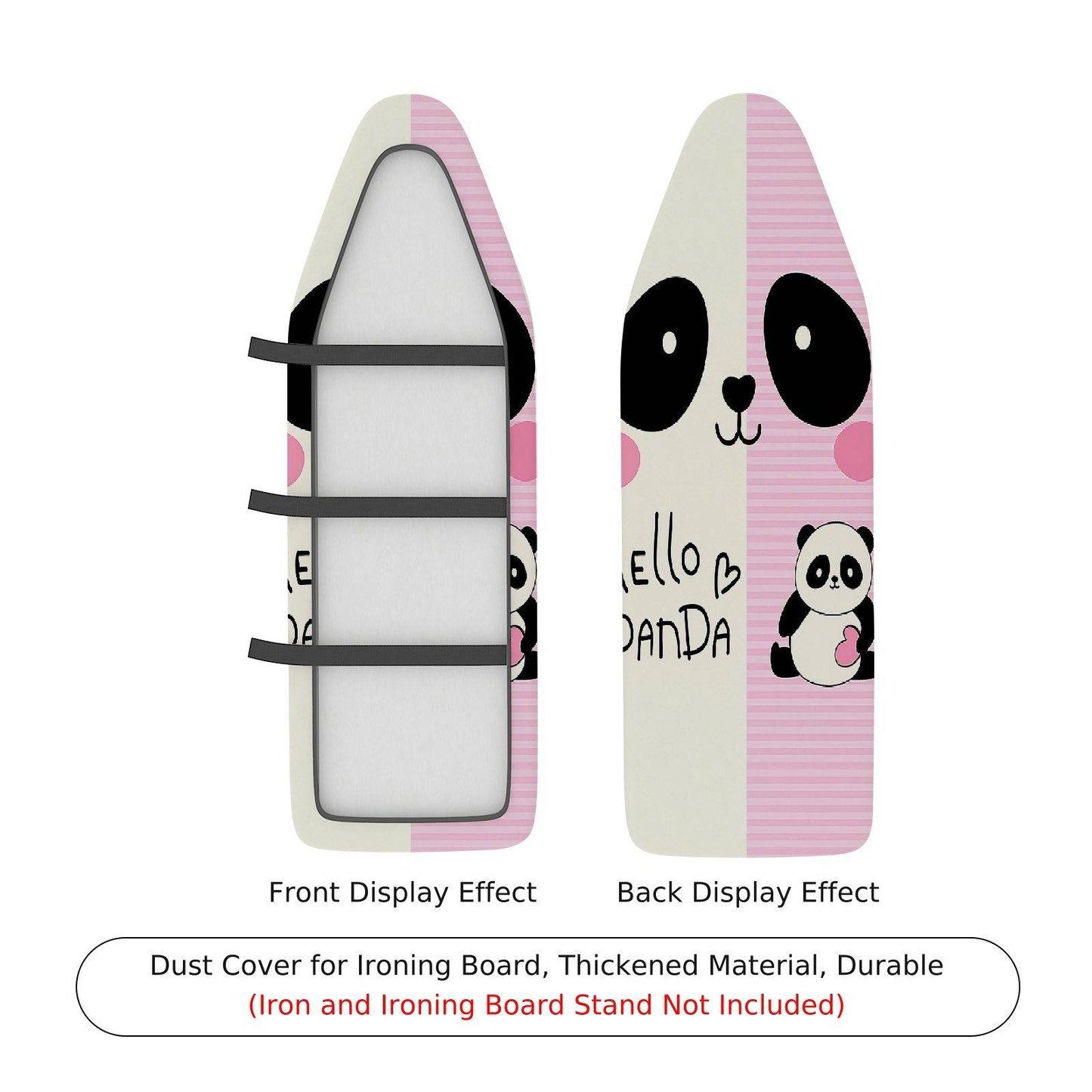 1-Piece Panda Pink Cute Ironing Board Cover, Universal Size, Without Board