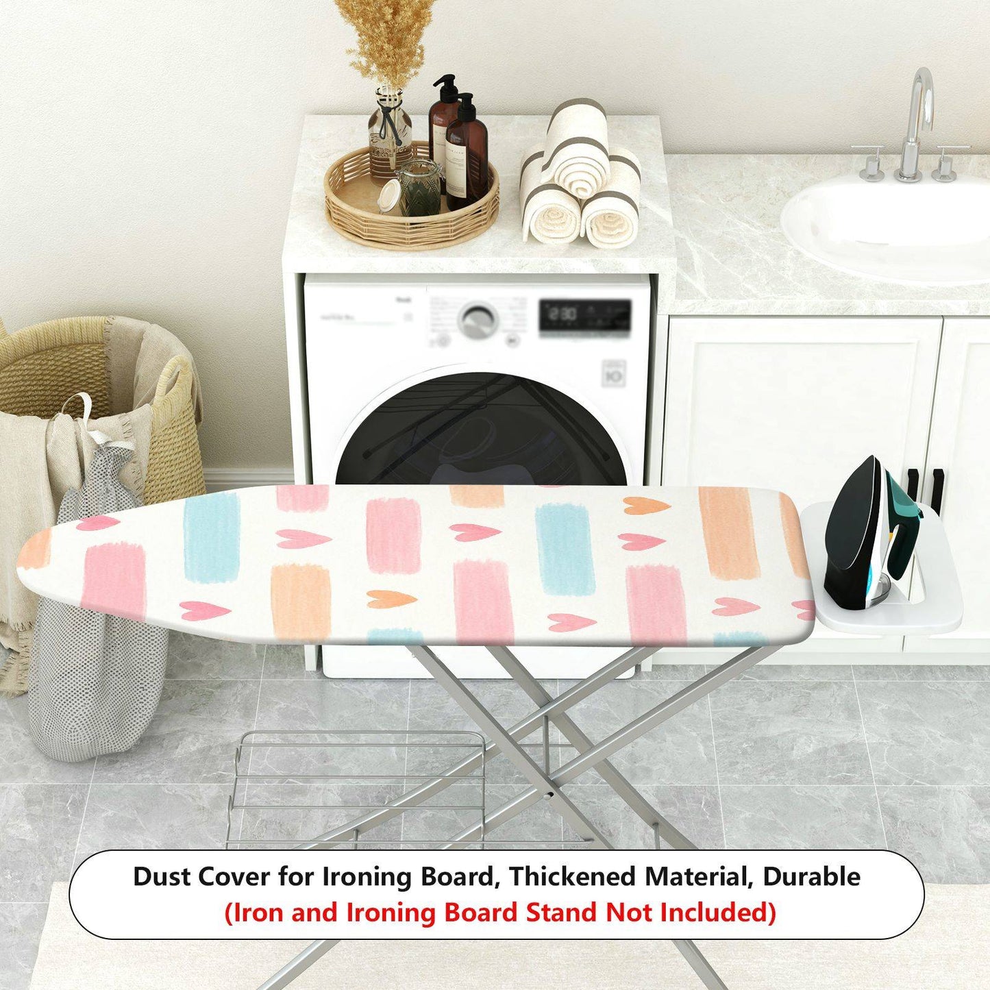 1-Piece Colorful Heart Pattern Cute Design Ironing Board Cover, Universal Size, Without Board