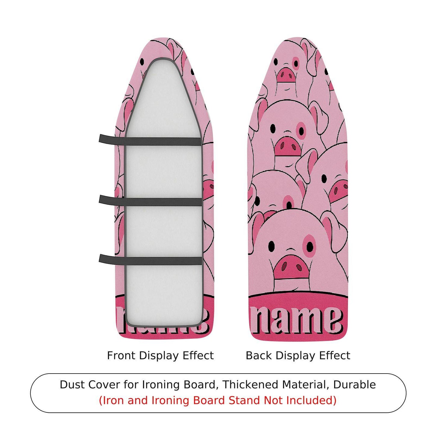 1-Piece Pink Pig Cute Ironing Board Cover, Universal Size, Without Board