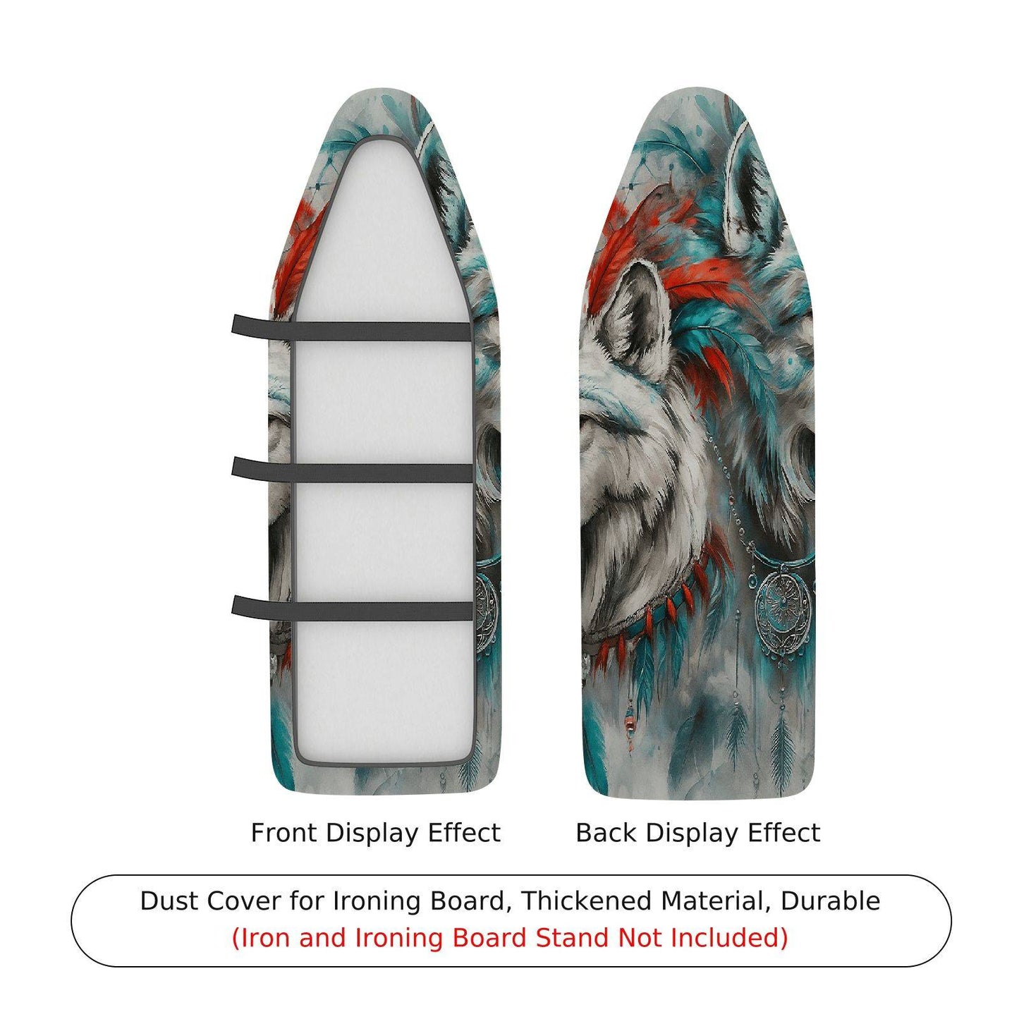 1-Piece Wolf Feather Colorful Ironing Board Cover, Universal Size, Without Board