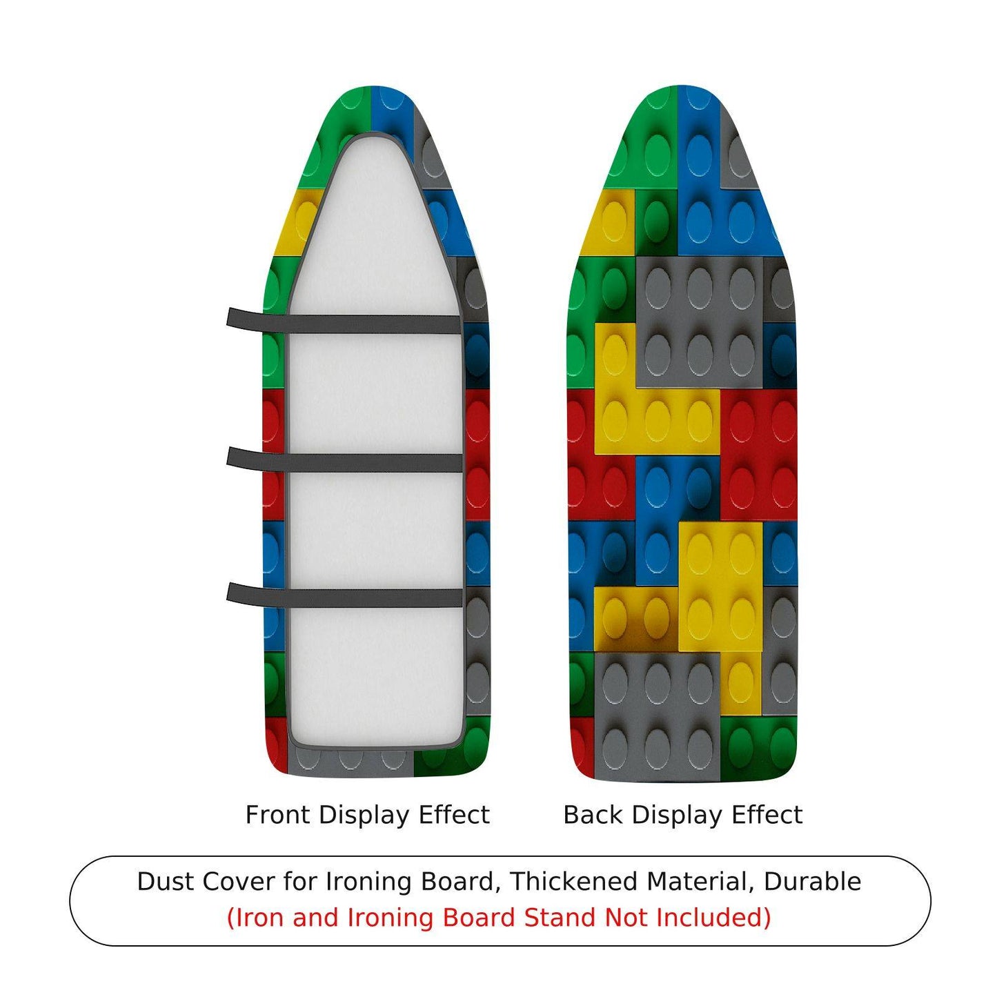 1-Piece Colorful Block Pattern Fun Bright Ironing Board Cover, Universal Size, Without Board