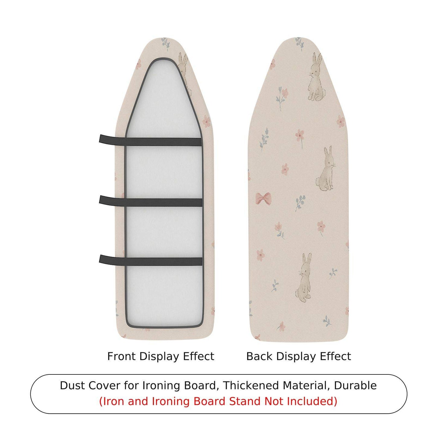 1-Piece Rabbit Floral Cute Ironing Board Cover, Universal Size, Without Board