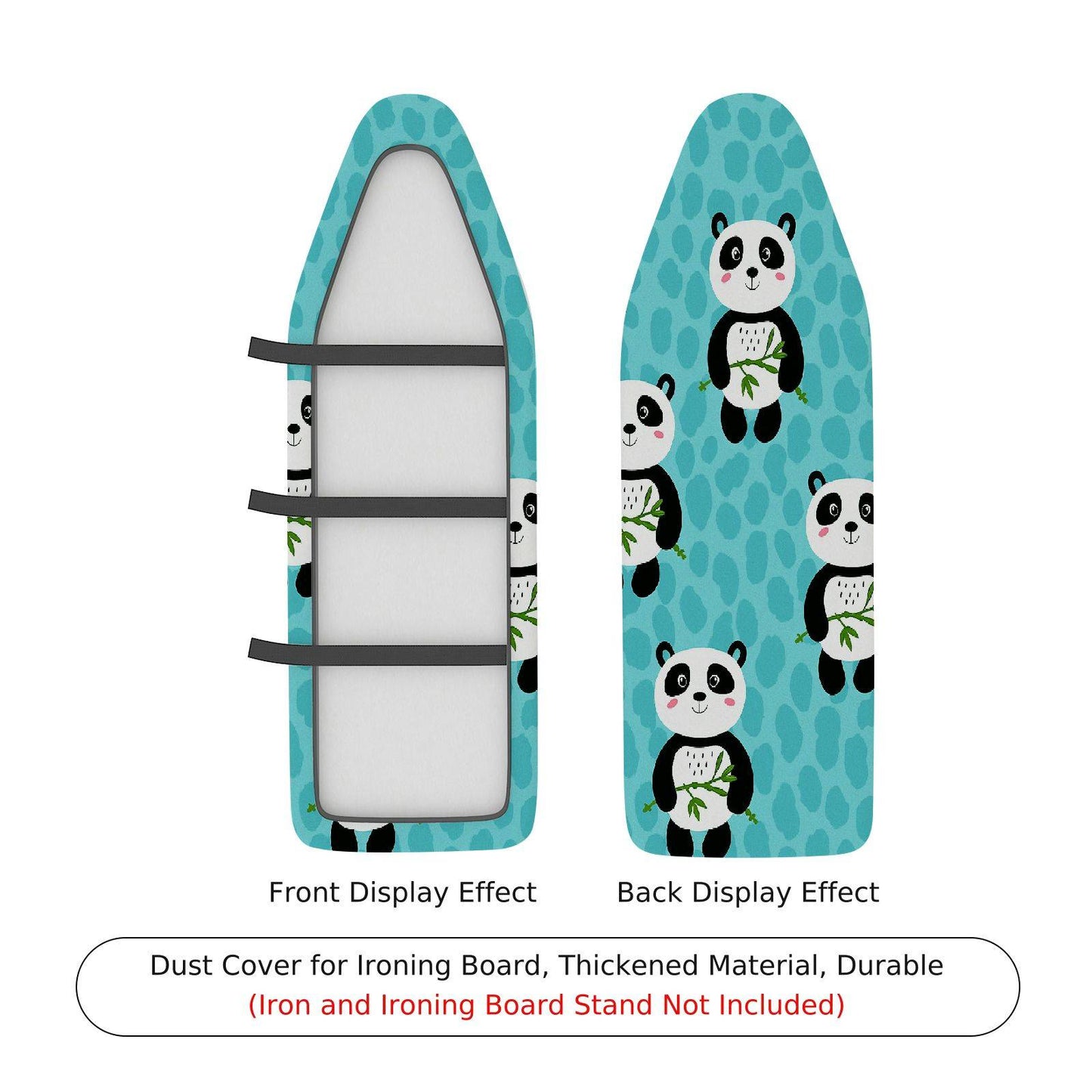 1-Piece Panda Blue Cute Ironing Board Cover, Universal Size, Without Board