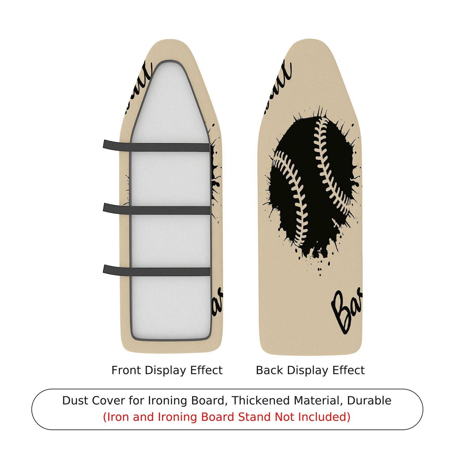 1-Piece Baseball Sports Fun Ironing Board Cover, Universal Size, Without Board