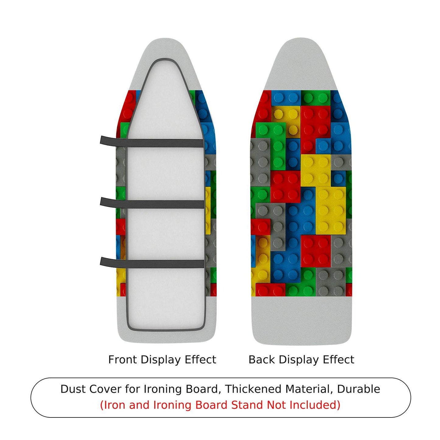 1-Piece Colorful Blocks Pattern Fun Playful Ironing Board Cover, Universal Size, Without Board