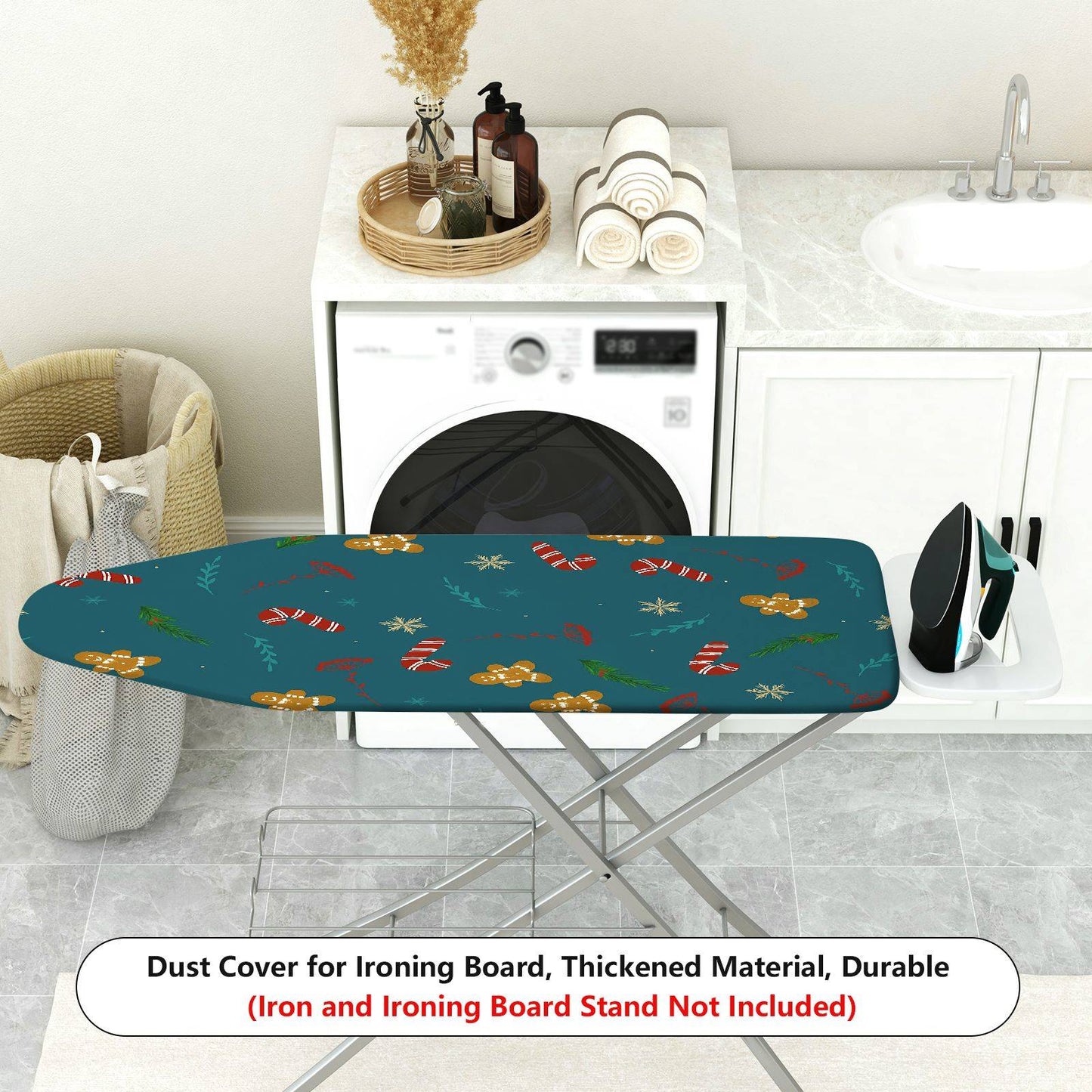 1-Piece Christmas Gingerbread Candy Ironing Board Cover, Universal Size, Without Board