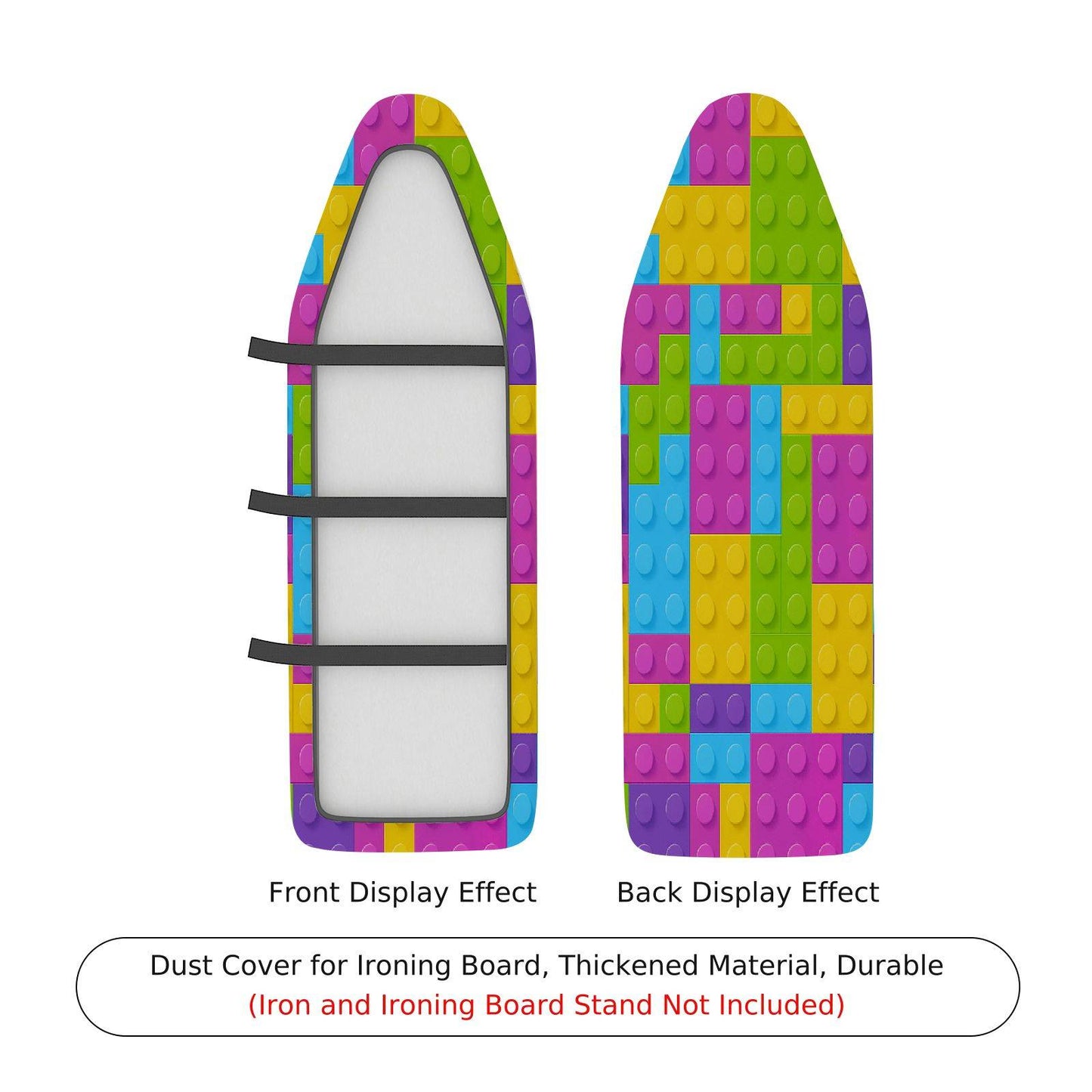 1-Piece Colorful Brick Pattern Fun Bright Ironing Board Cover, Universal Size, Without Board