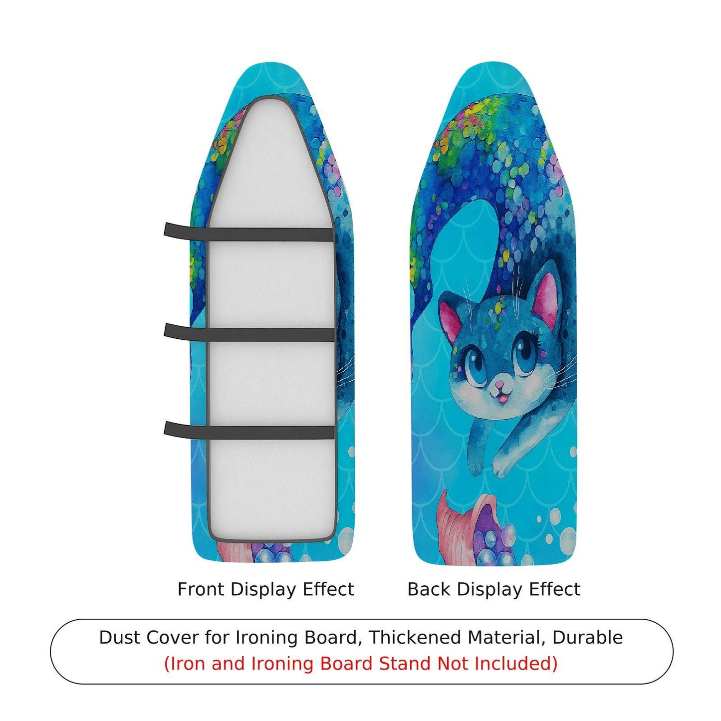 1-Piece Cute Blue Cat Ironing Board Cover, Universal Size, Without Board