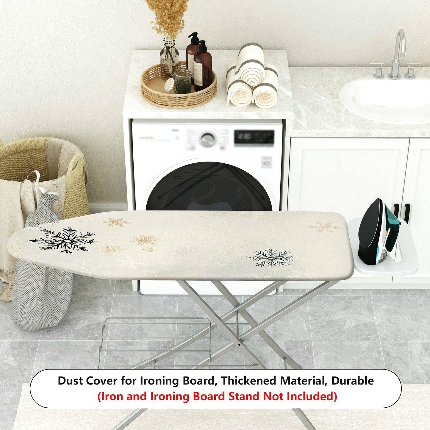 1-Piece Christmas Snowflake Winter Ironing Board Cover, Universal Size, Without Board