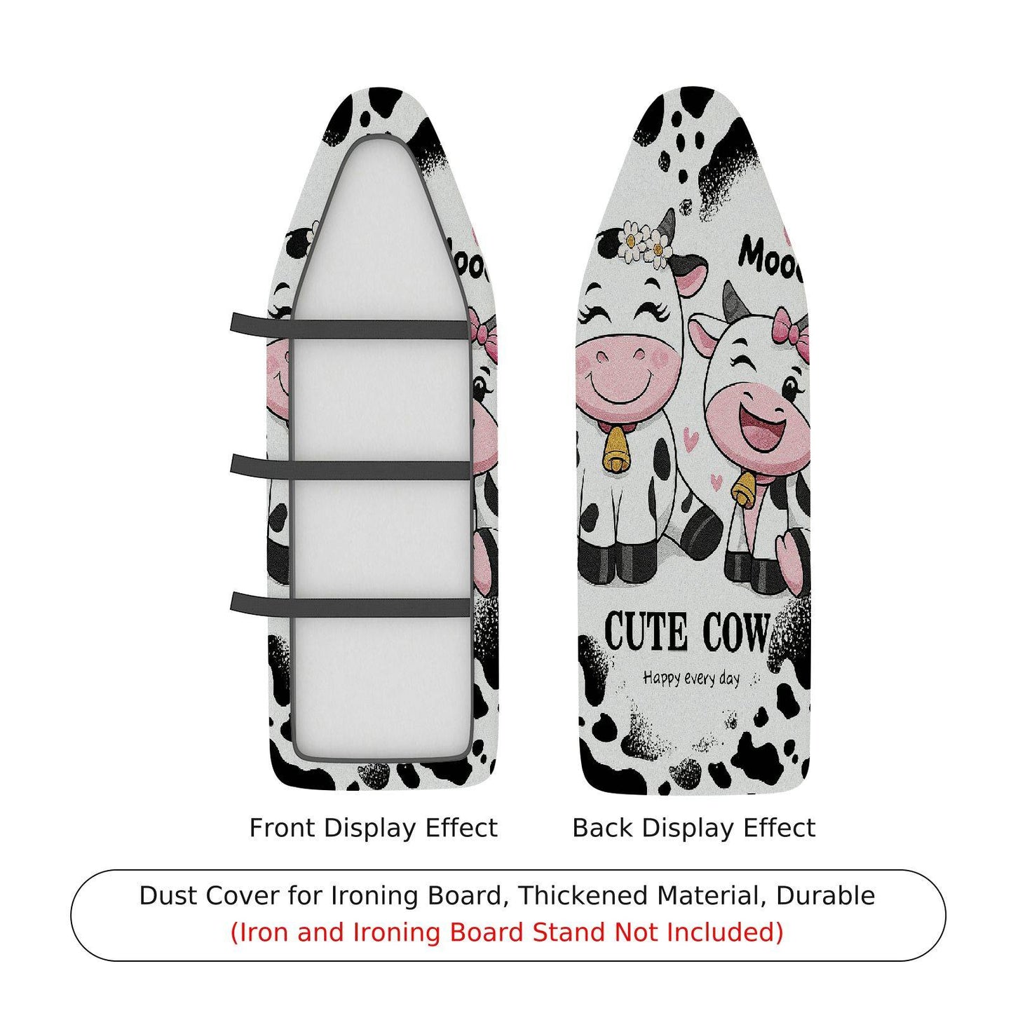 1-Piece Cute Cow Fun Animal Ironing Board Cover, Universal Size, Without Board