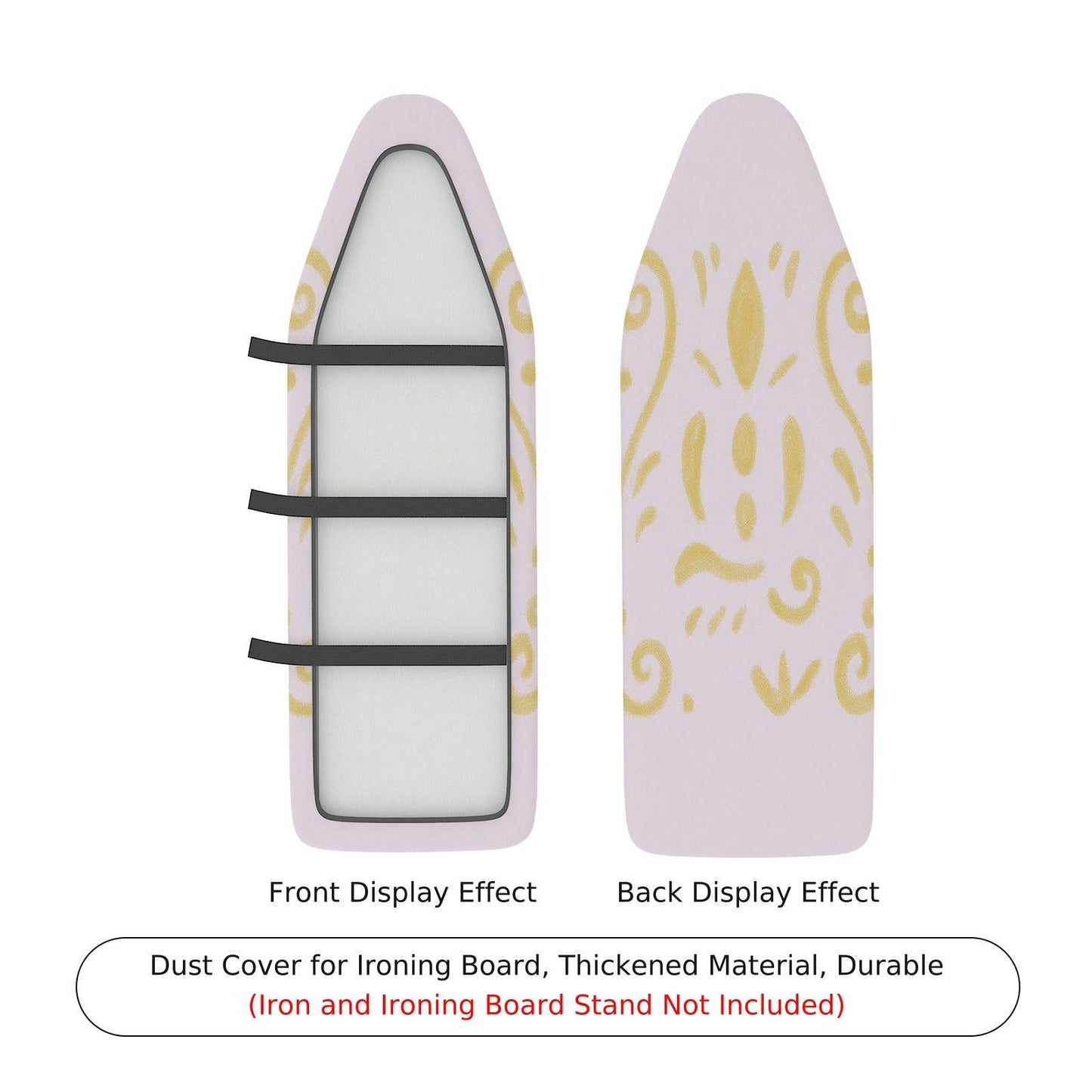 1-Piece Abstract Swirl Golden Ironing Board Cover, Universal Size, Without Board