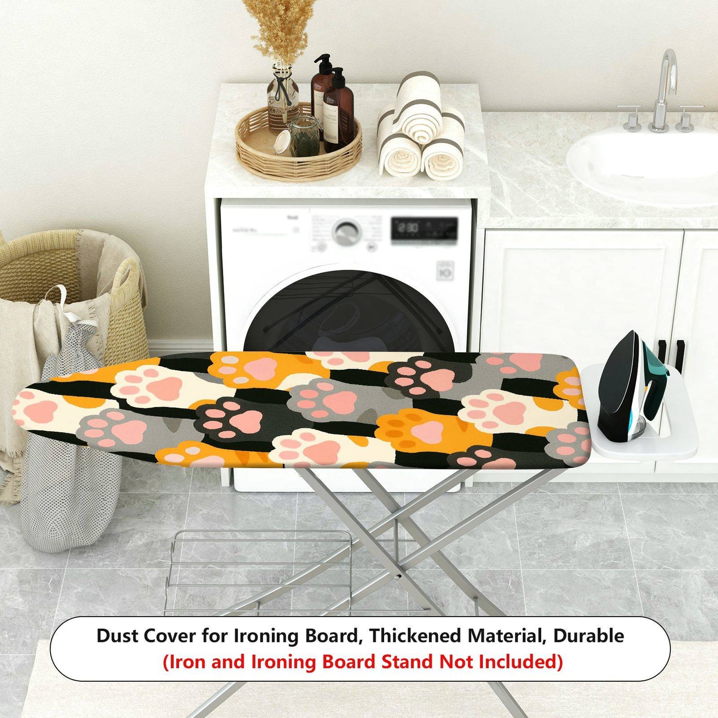 1-Piece Cute Animal Paw Design Printed Ironing Board Cover, Universal Size, Without Board