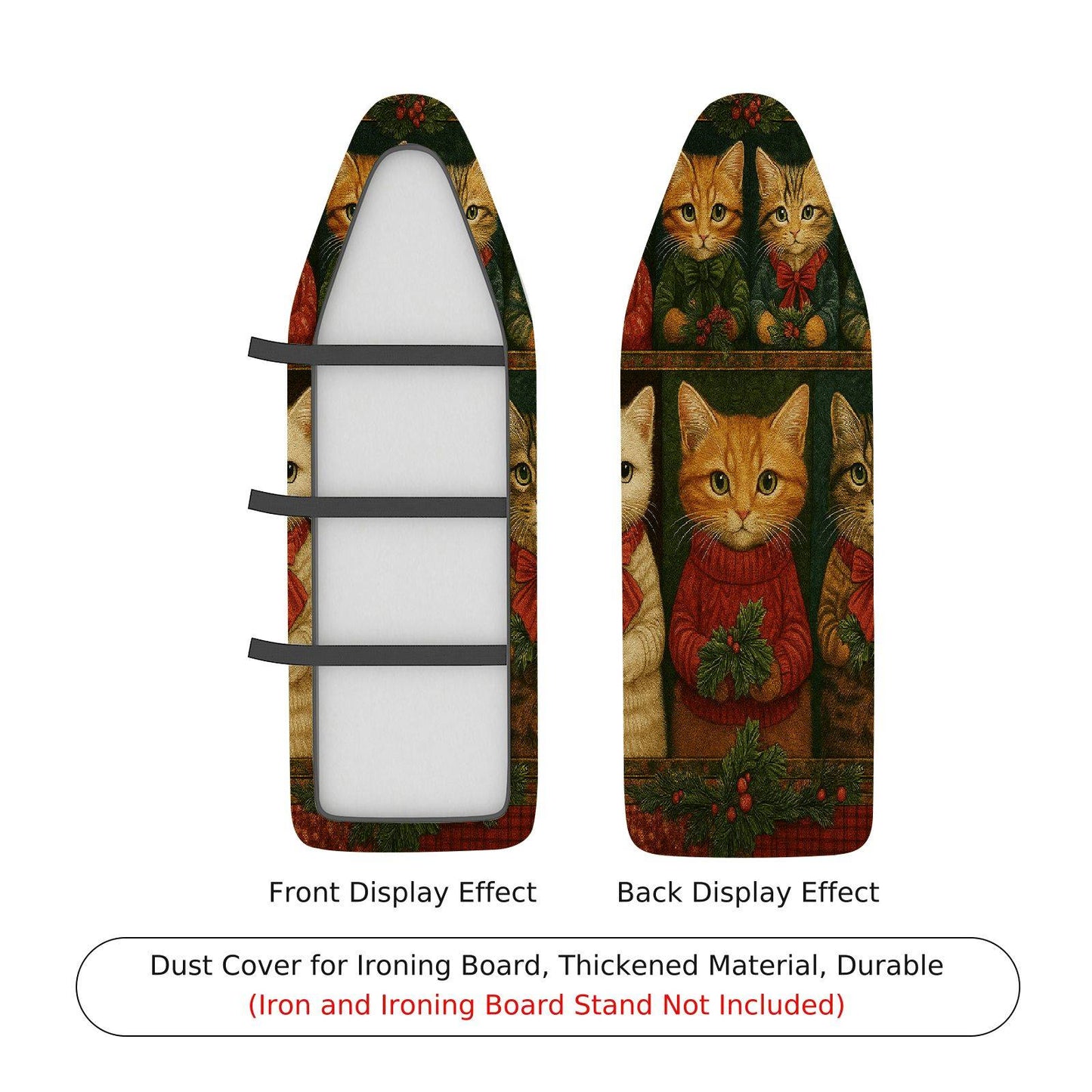 1-Piece Christmas Cat Vintage Ironing Board Cover, Universal Size, Without Board
