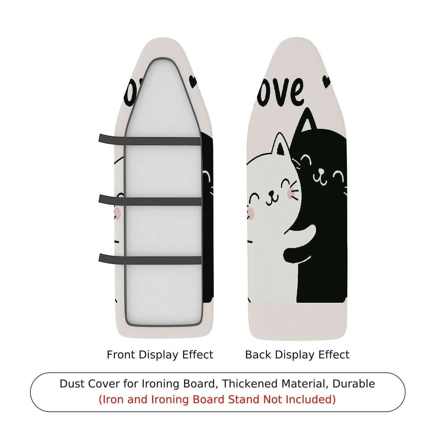 1-Piece Cute Cat Love Ironing Board Cover, Universal Size, Without Board