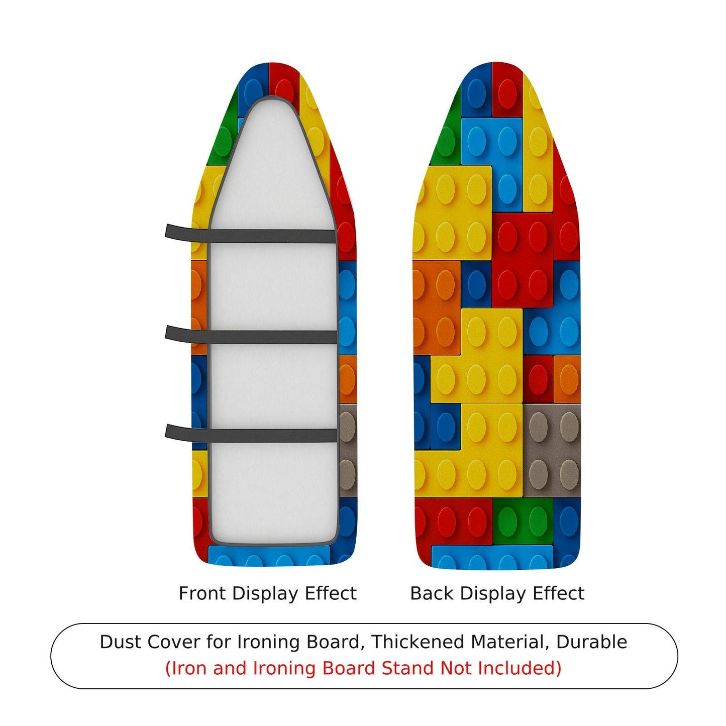 1-Piece Colorful Block Print Fun Creative Ironing Board Cover, Universal Size, Without Board