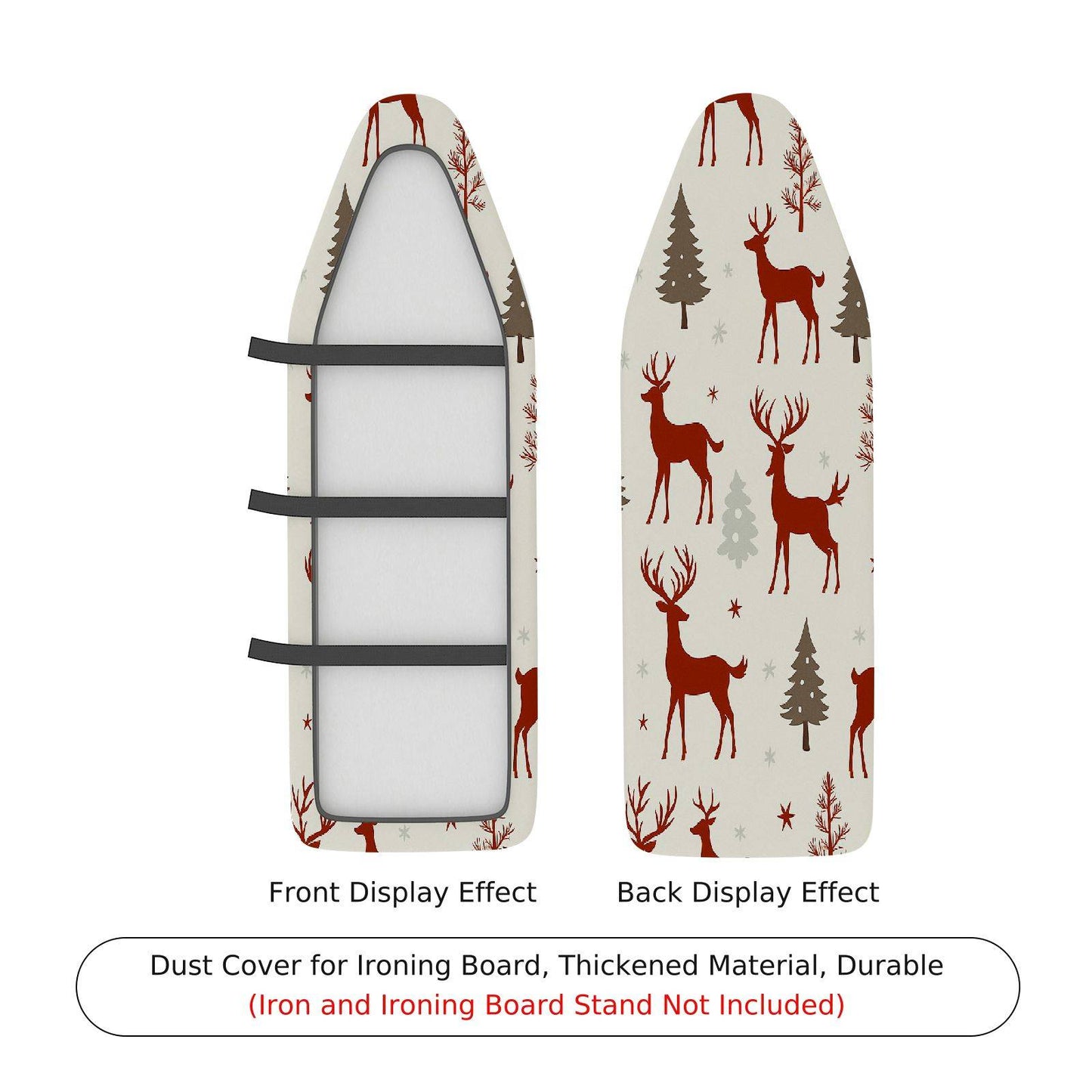 1-Piece Reindeer Christmas Winter Ironing Board Cover, Universal Size, Without Board