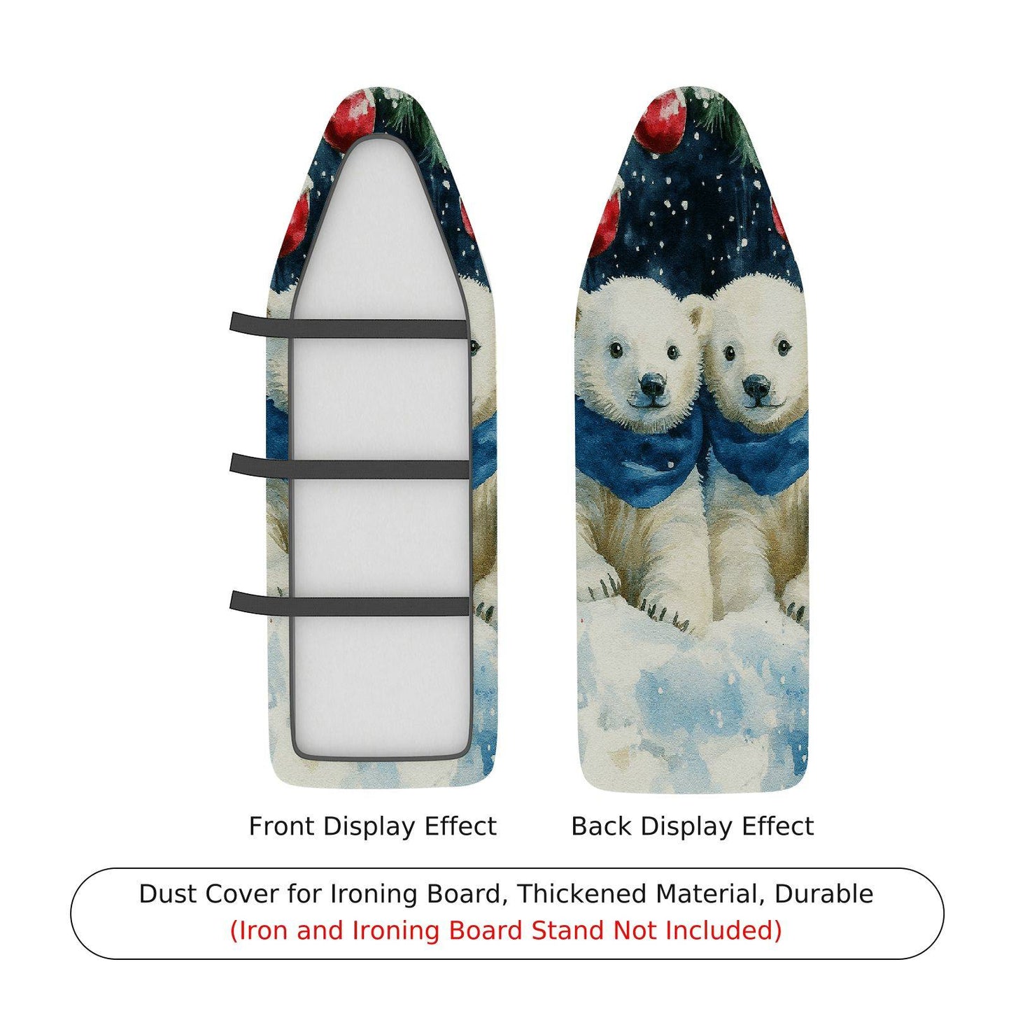 1-Piece Polar Bear Christmas Snow Ironing Board Cover, Universal Size, Without Board