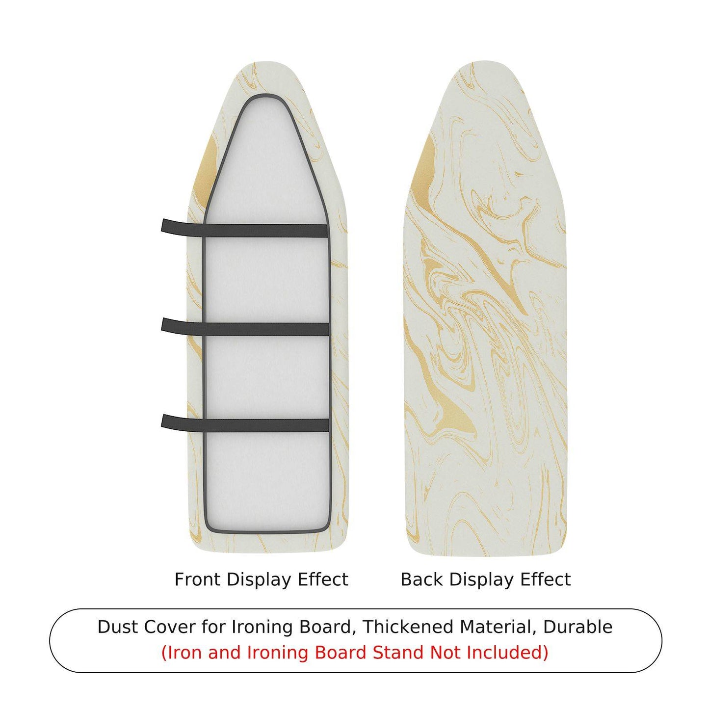 1-Piece Marble Pattern Light Beige Abstract Ironing Board Cover, Universal Size, Without Board