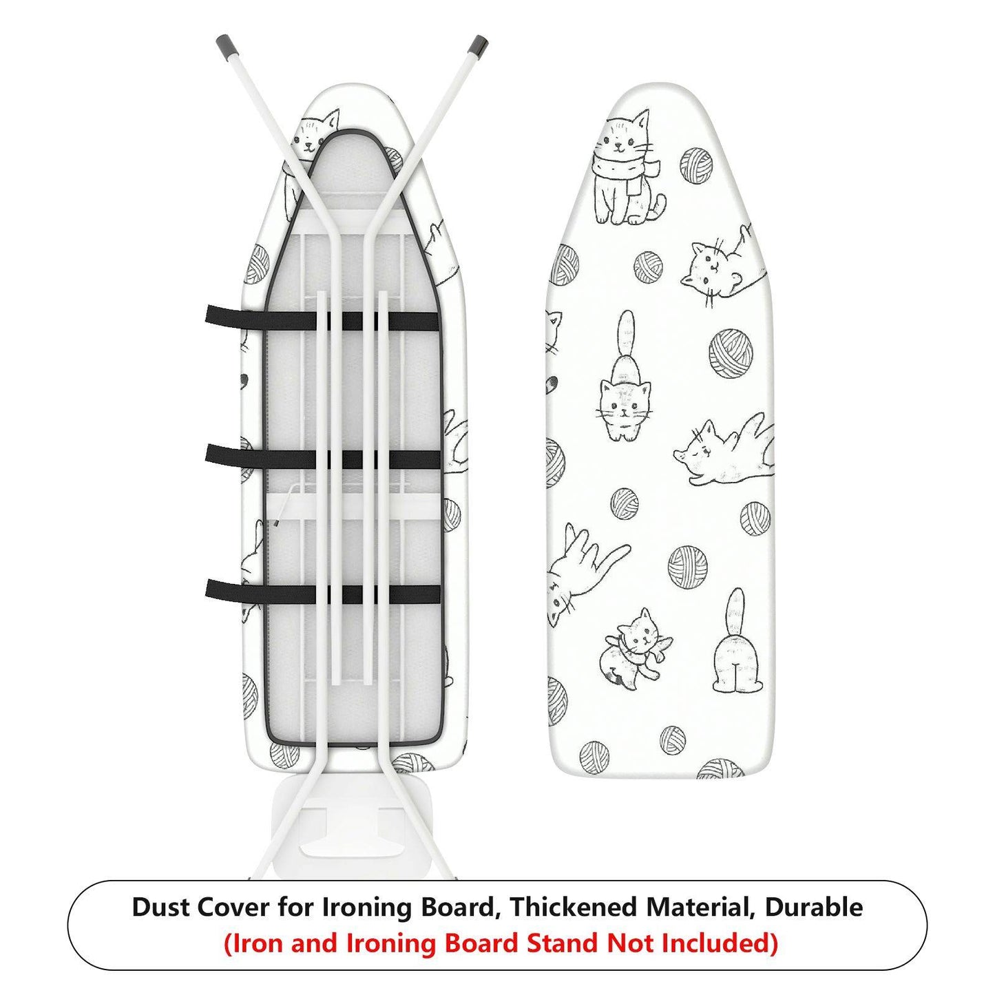1-Piece Cat Yarn Fun Ironing Board Cover, Universal Size, Without Board