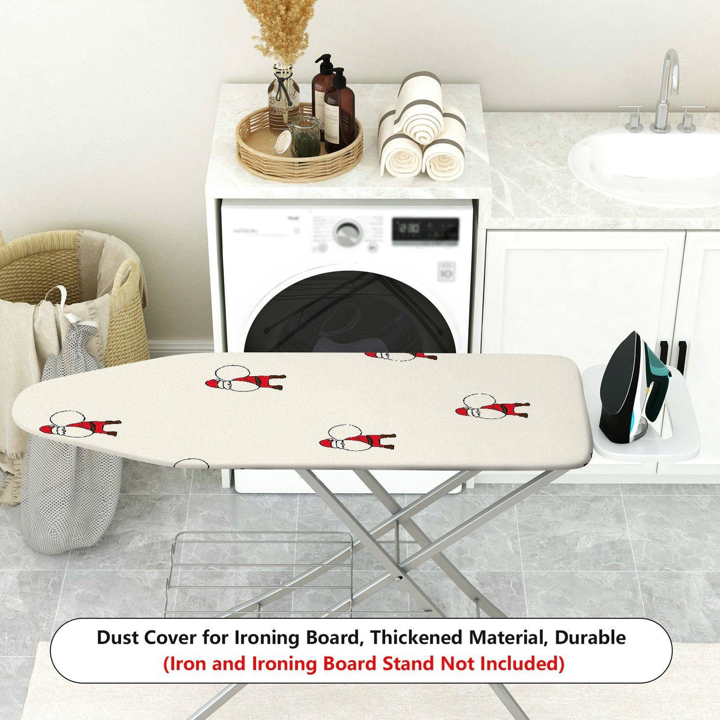 1-Piece Christmas Santa Claus Ironing Board Cover, Universal Size, Without Board