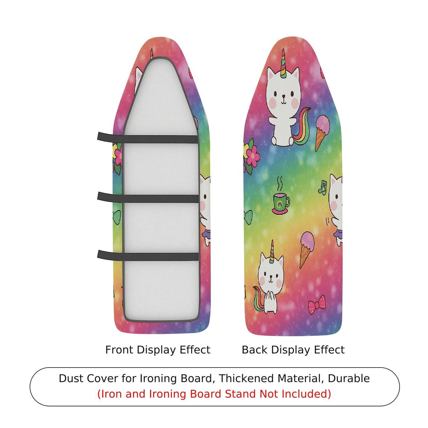 1-Piece Unicorn Rainbow Cute Ironing Board Cover, Universal Size, Without Board