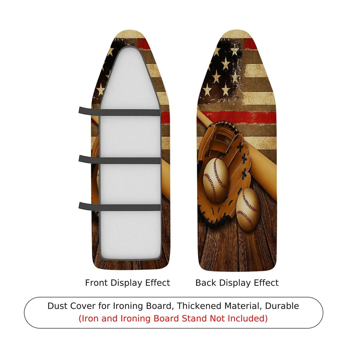 1-Piece American Flag Baseball Glove Vintage Ironing Board Cover, Universal Size, Without Board