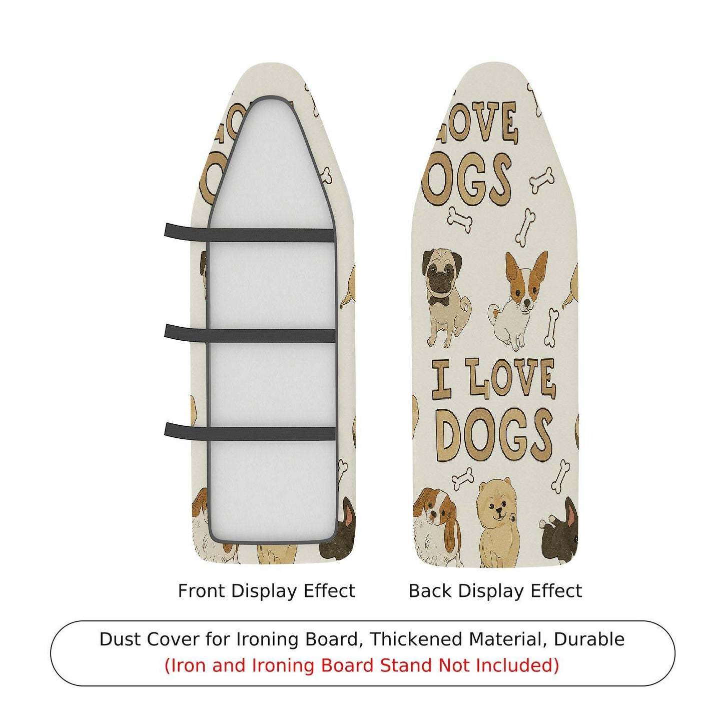 1-Piece Dog Bone Fun Ironing Board Cover, Universal Size, Without Board