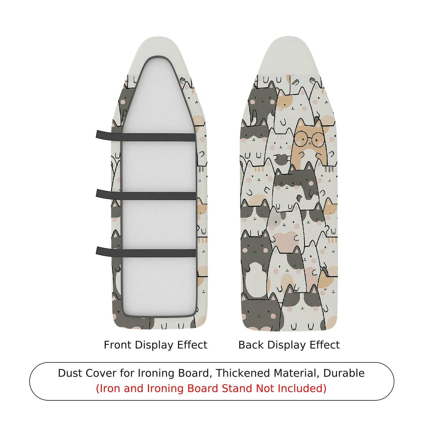 1-Piece Cute Cat Animal Ironing Board Cover, Universal Size, Without Board