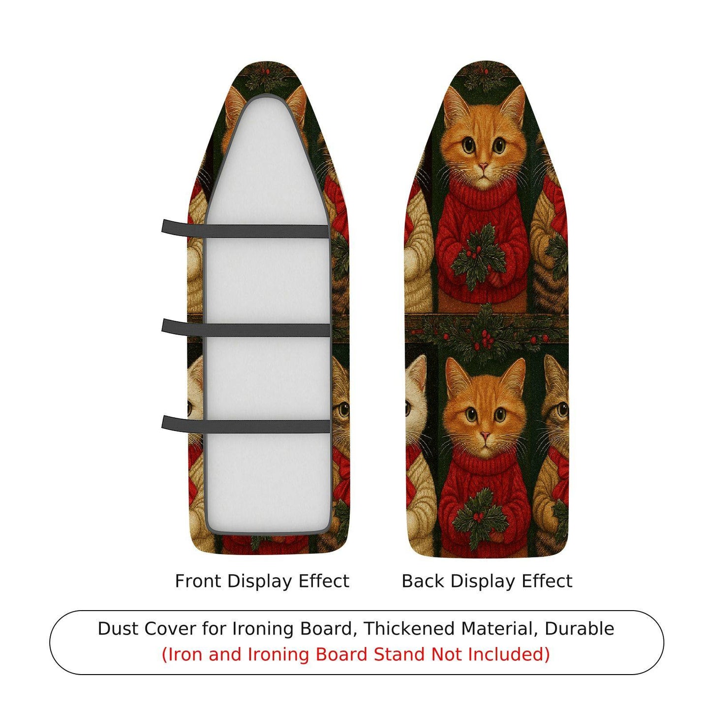 1-Piece Cat Christmas Festive Ironing Board Cover, Universal Size, Without Board