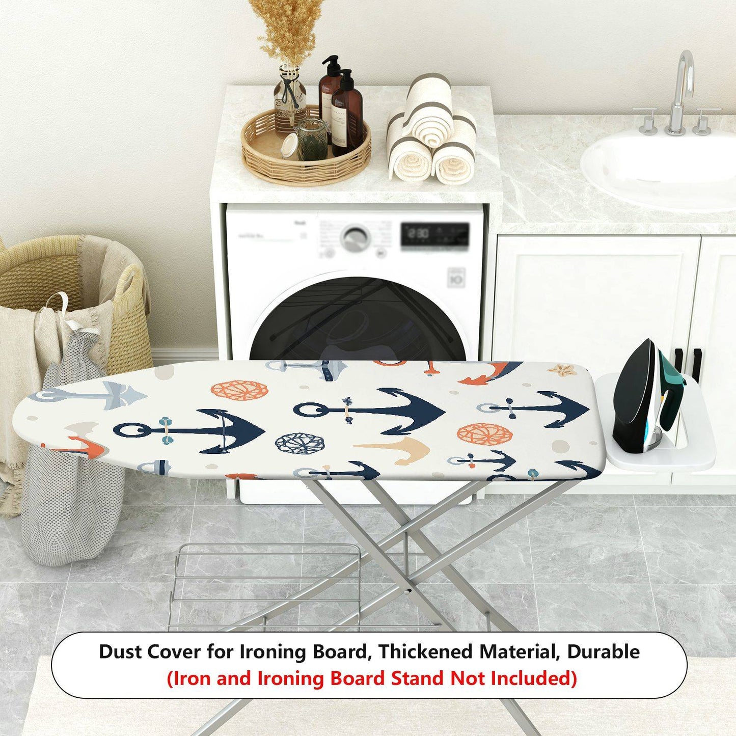 1-Piece anchor nautical ocean Ironing Board Cover, Universal Size, Without Board