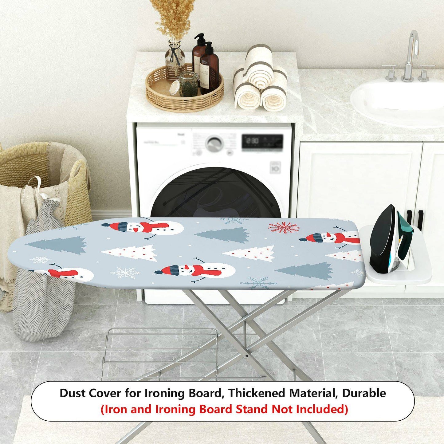 1-Piece Snowman Christmas Winter Ironing Board Cover, Universal Size, Without Board