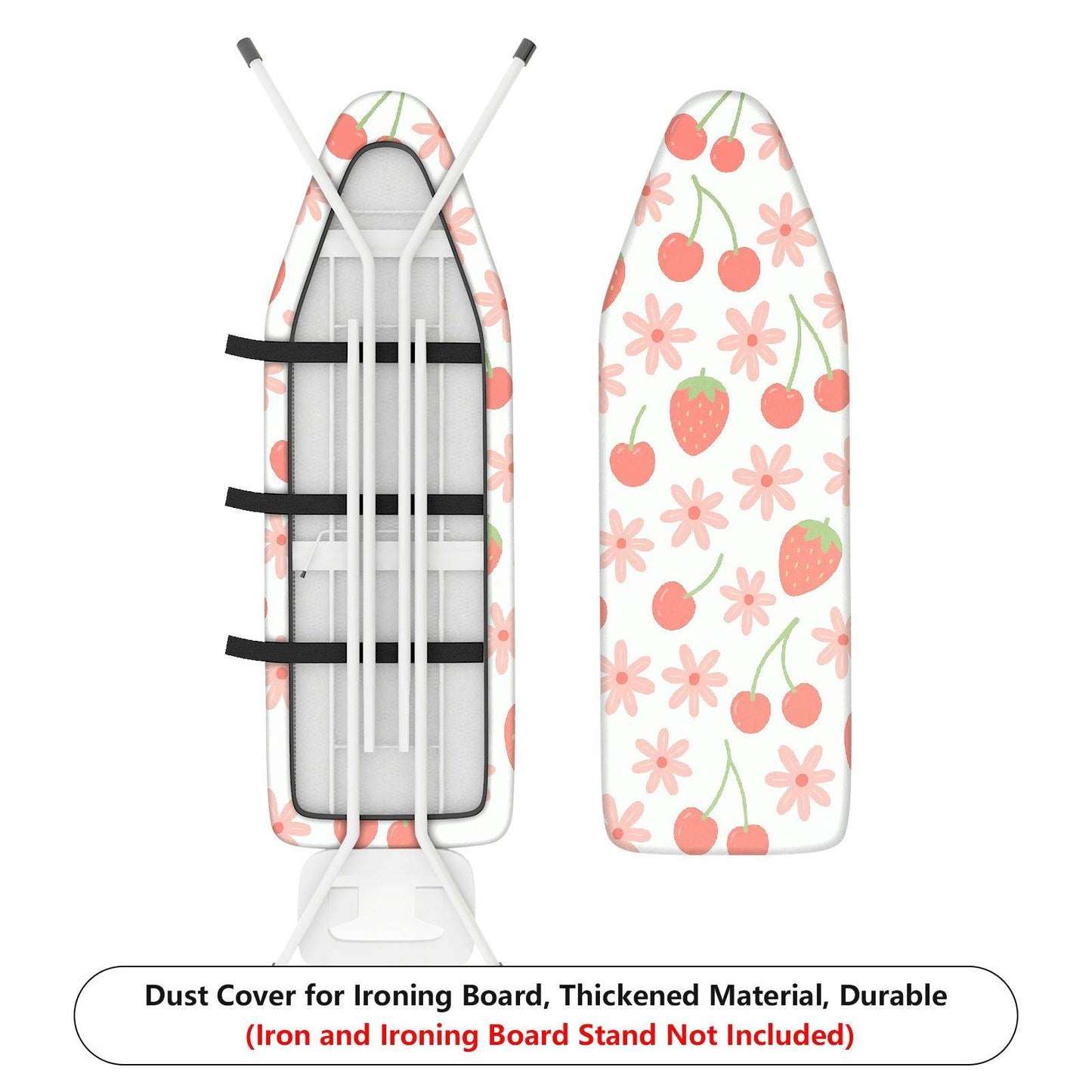 1-Piece Cherry Fruit Floral Ironing Board Cover, Universal Size, Without Board