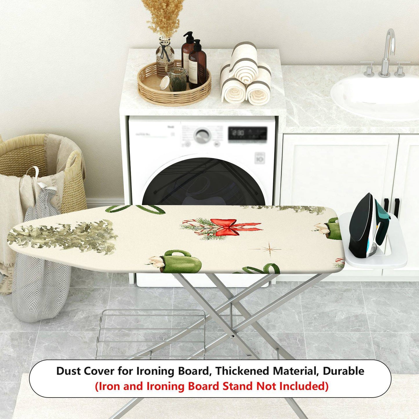 1-Piece Christmas Gift Tree Bow Ironing Board Cover, Universal Size, Without Board