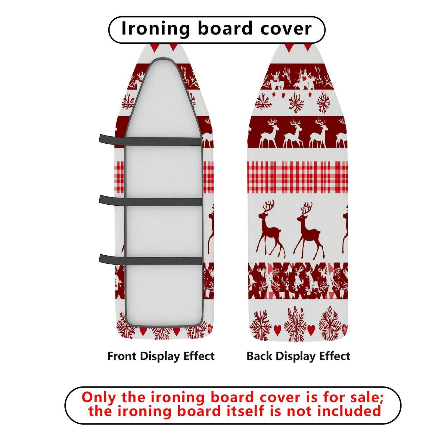 1-Piece Christmas Reindeer Snowflake Ironing Board Cover, Universal Size, Without Board