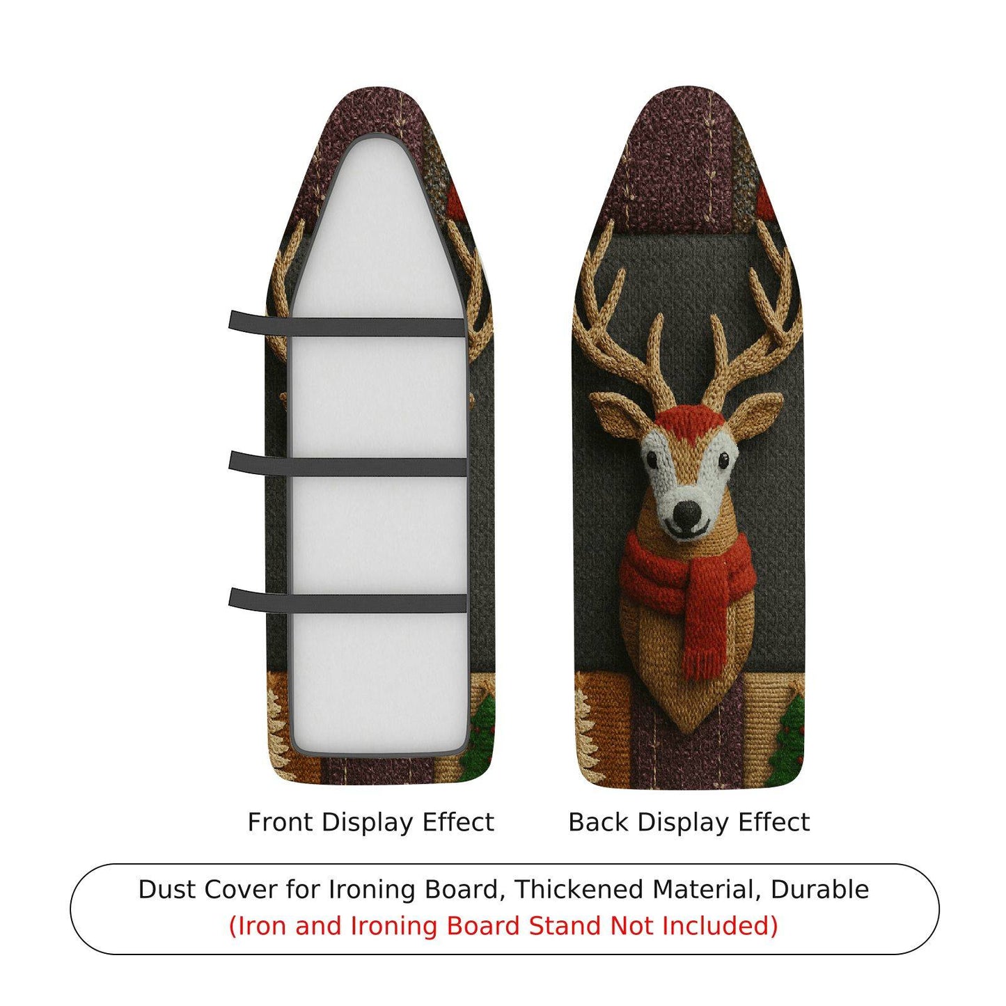 1-Piece Festive Reindeer Christmas Ironing Board Cover, Universal Size, Without Board