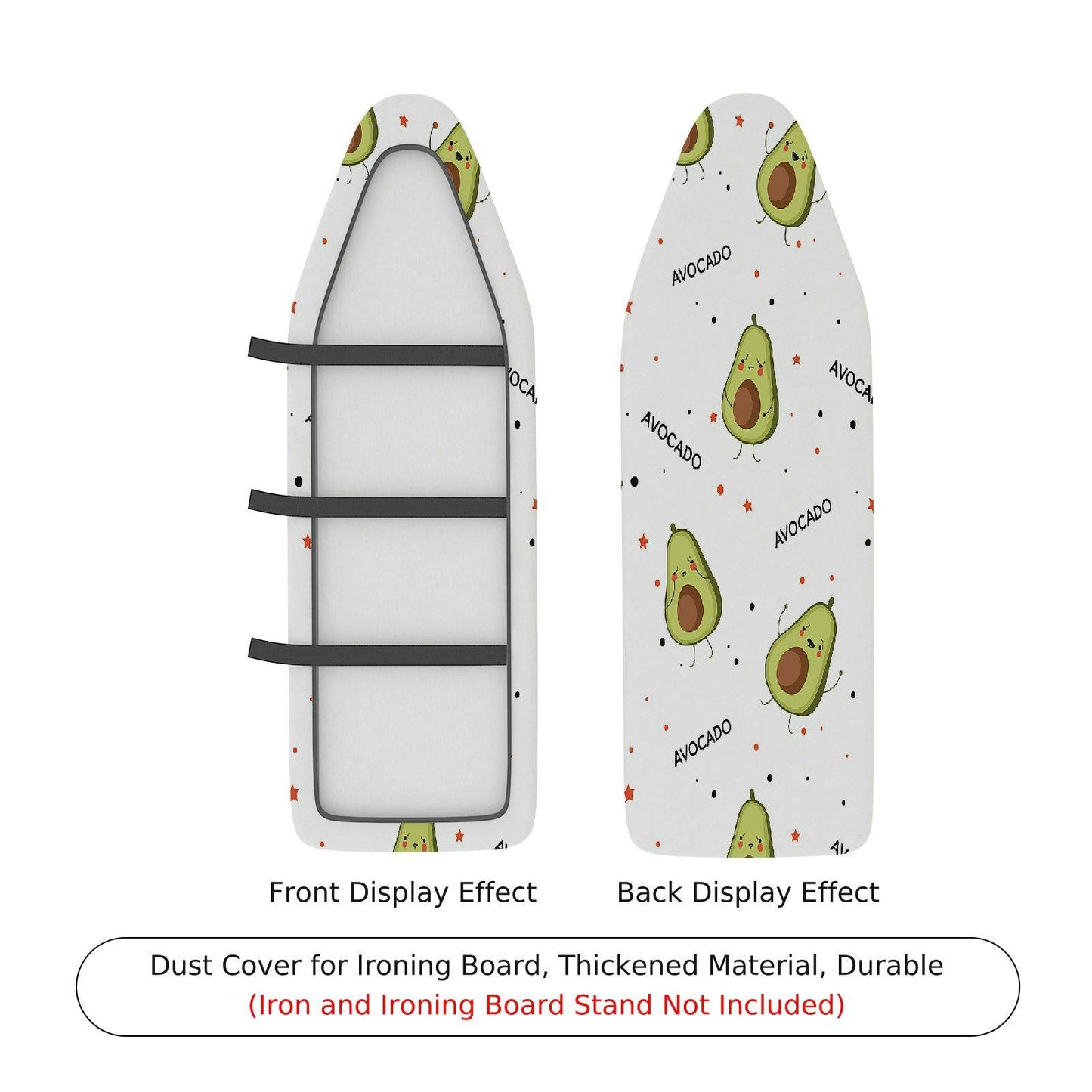 1-Piece Avocado Pattern Cute Ironing Board Cover, Universal Size, Without Board