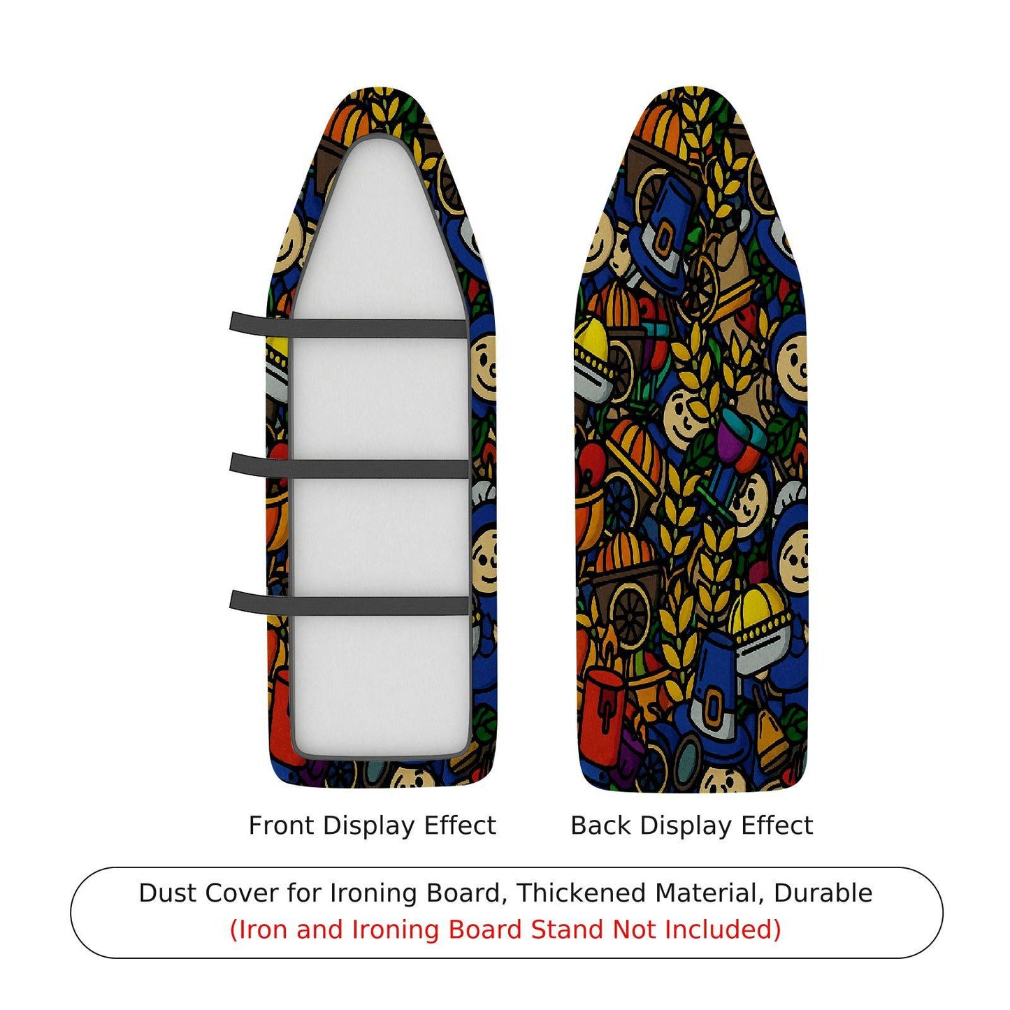 1-Piece Colorful Fun Ironing Board Cover, Universal Size, Without Board