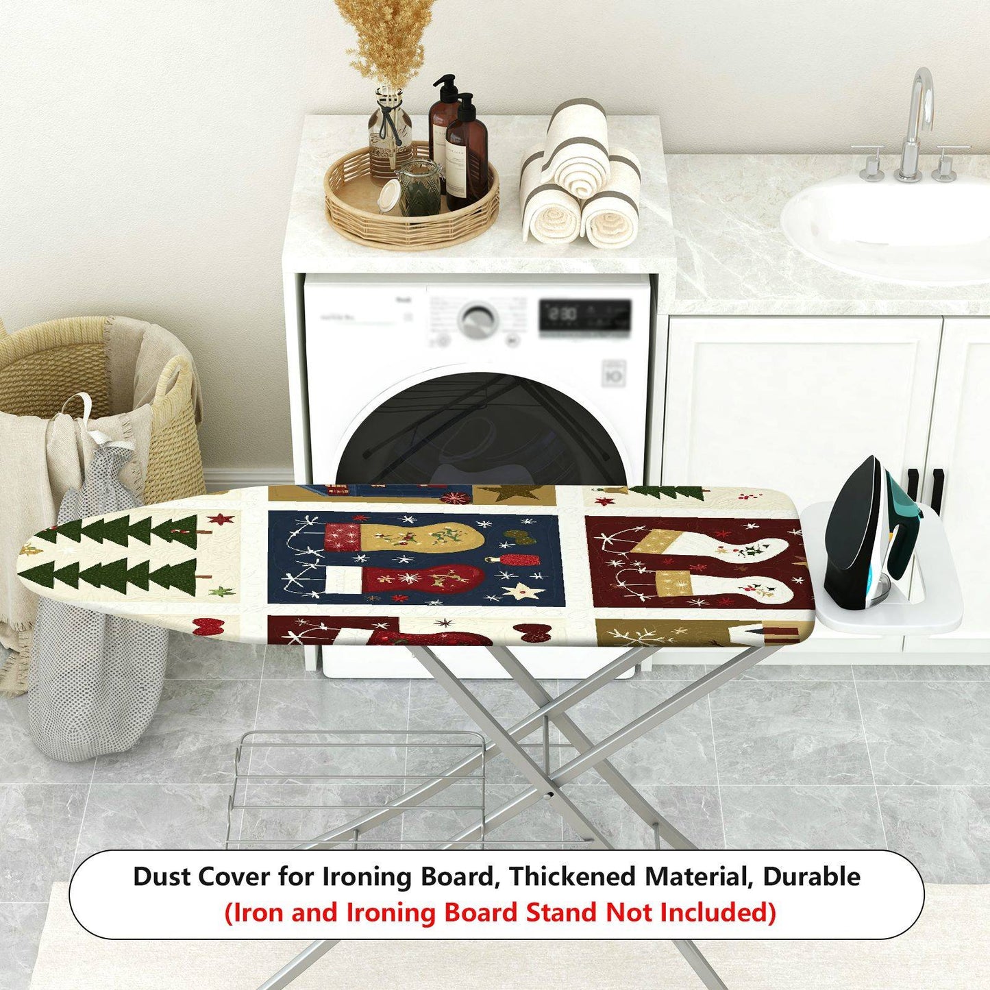 1-Piece Christmas Holiday Tree Ironing Board Cover, Universal Size, Without Board