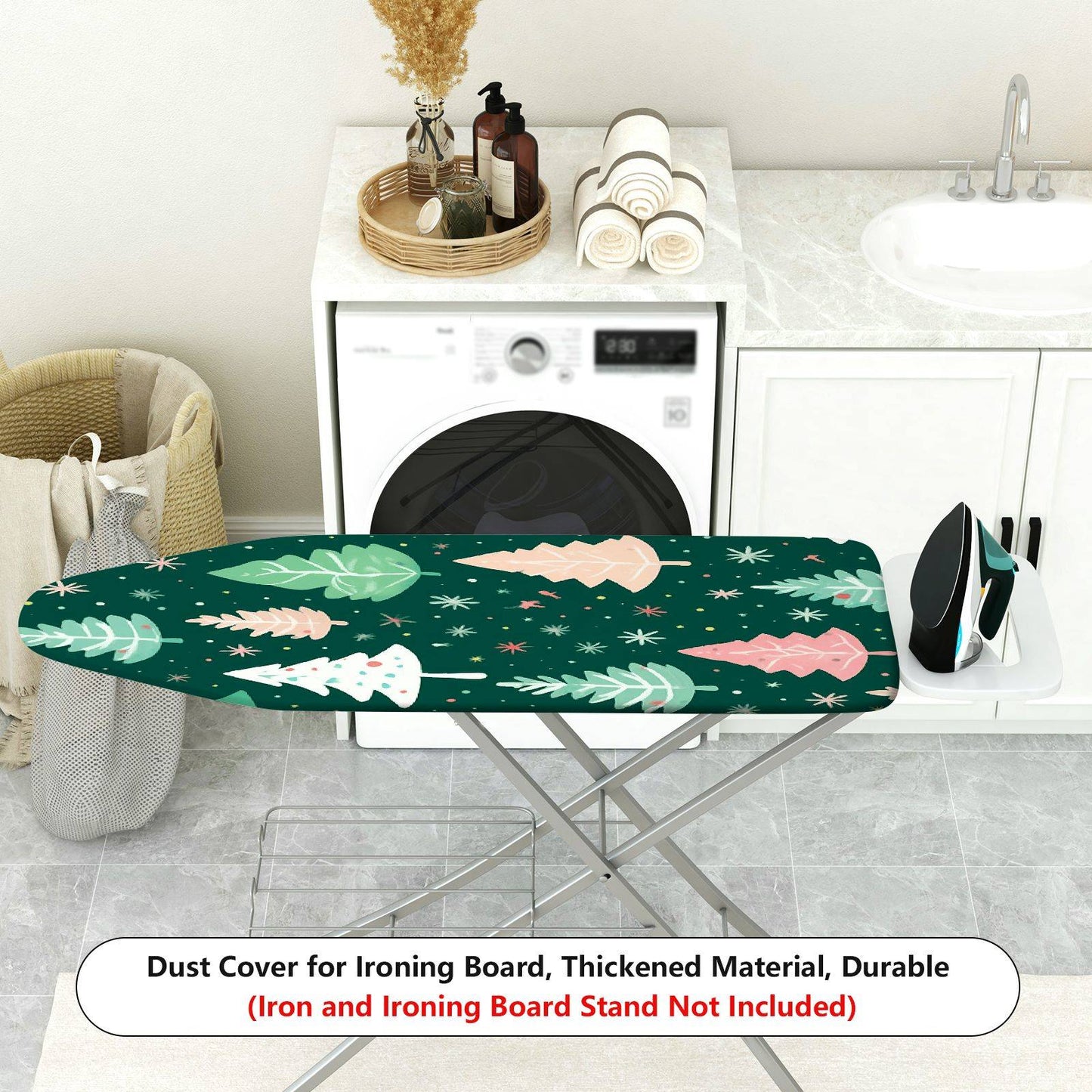 1-Piece Christmas Trees Forest Stars Ironing Board Cover, Universal Size, Without Board