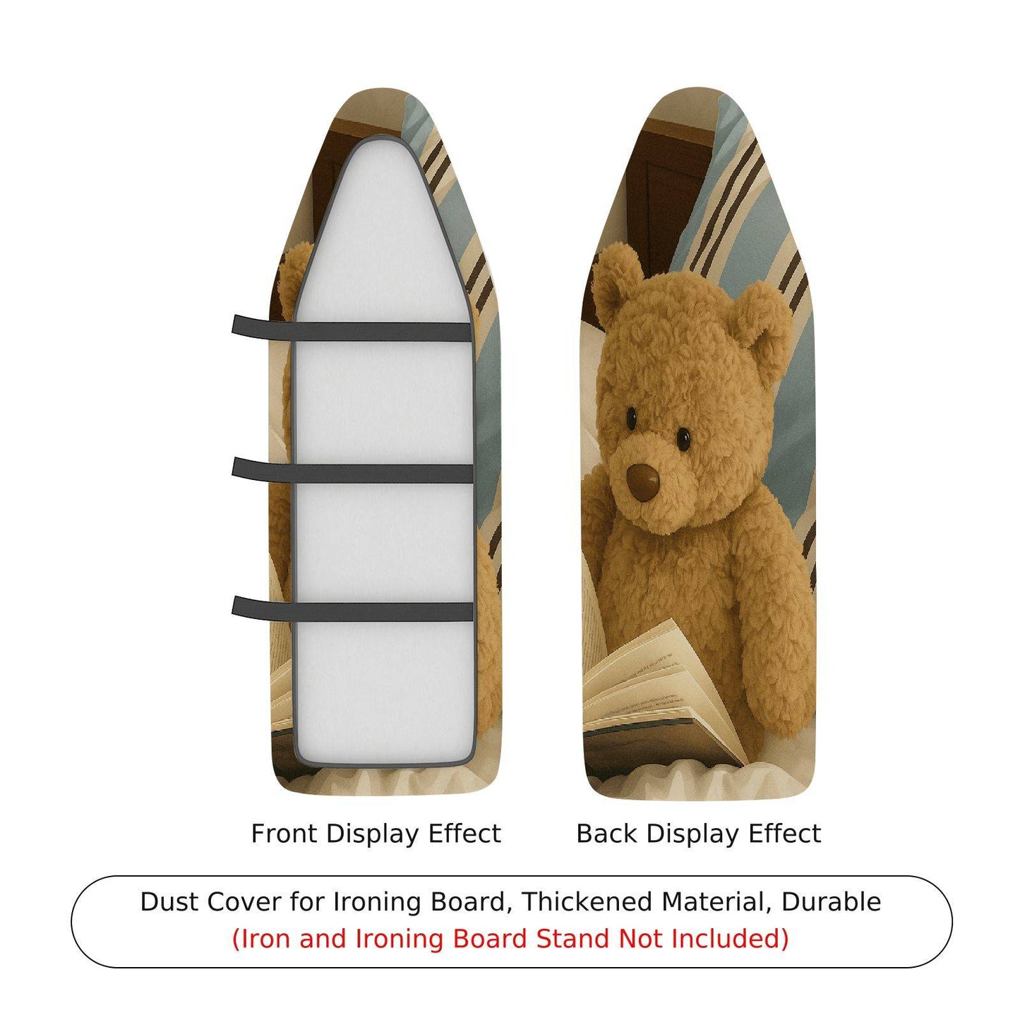 1-Piece Teddy Bear Cozy Cute Ironing Board Cover, Universal Size, Without Board