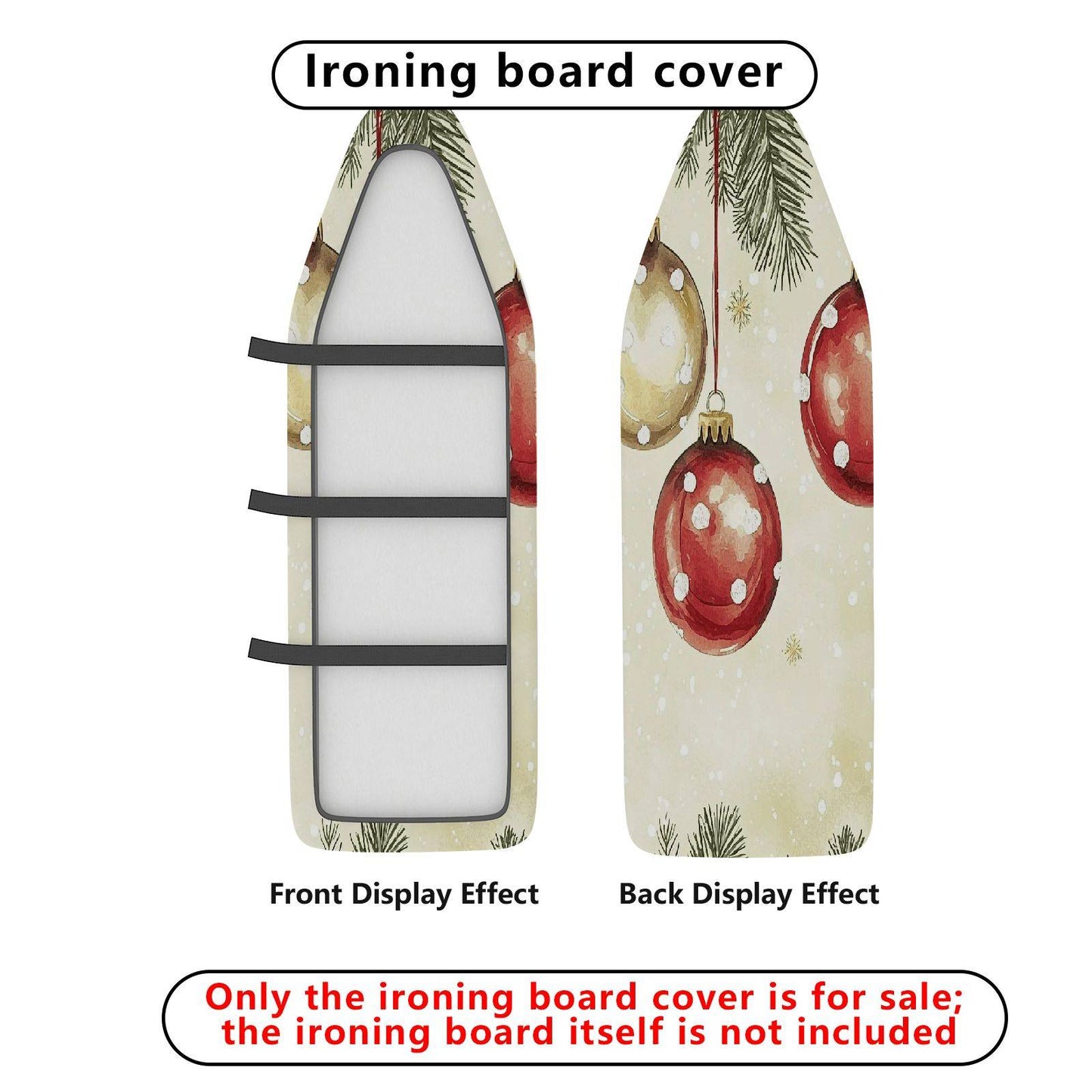 1-Piece Christmas Ornaments Pine Tree Snowfall Ironing Board Cover, Universal Size, Without Board